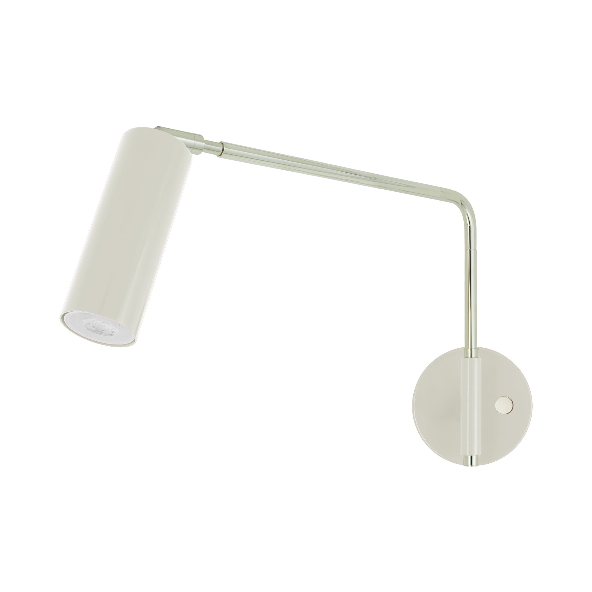 Nickel and bone color Color Reader Swing Arm sconce Dutton Brown lighting