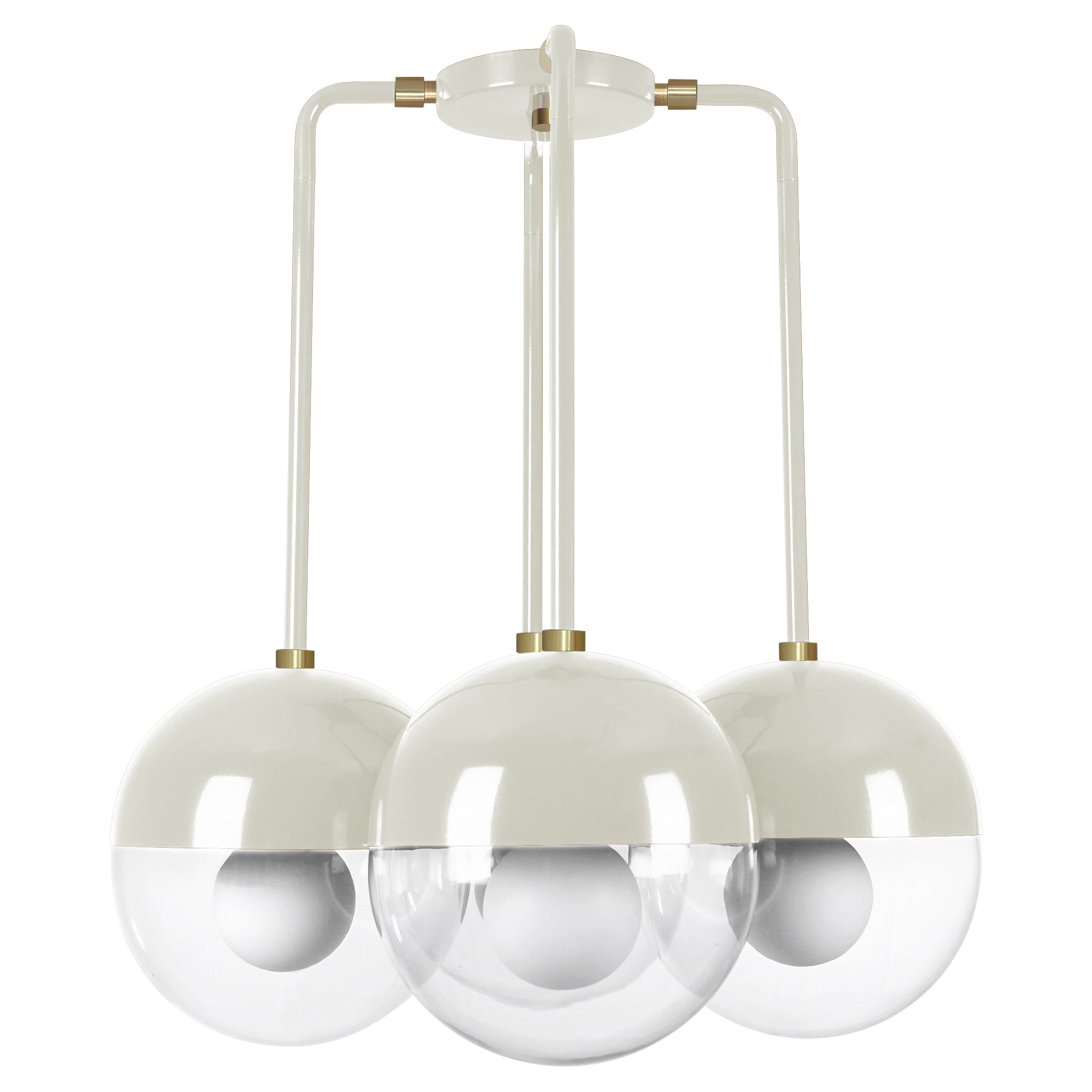 Brass and bone color Tetra chandelier Dutton Brown lighting