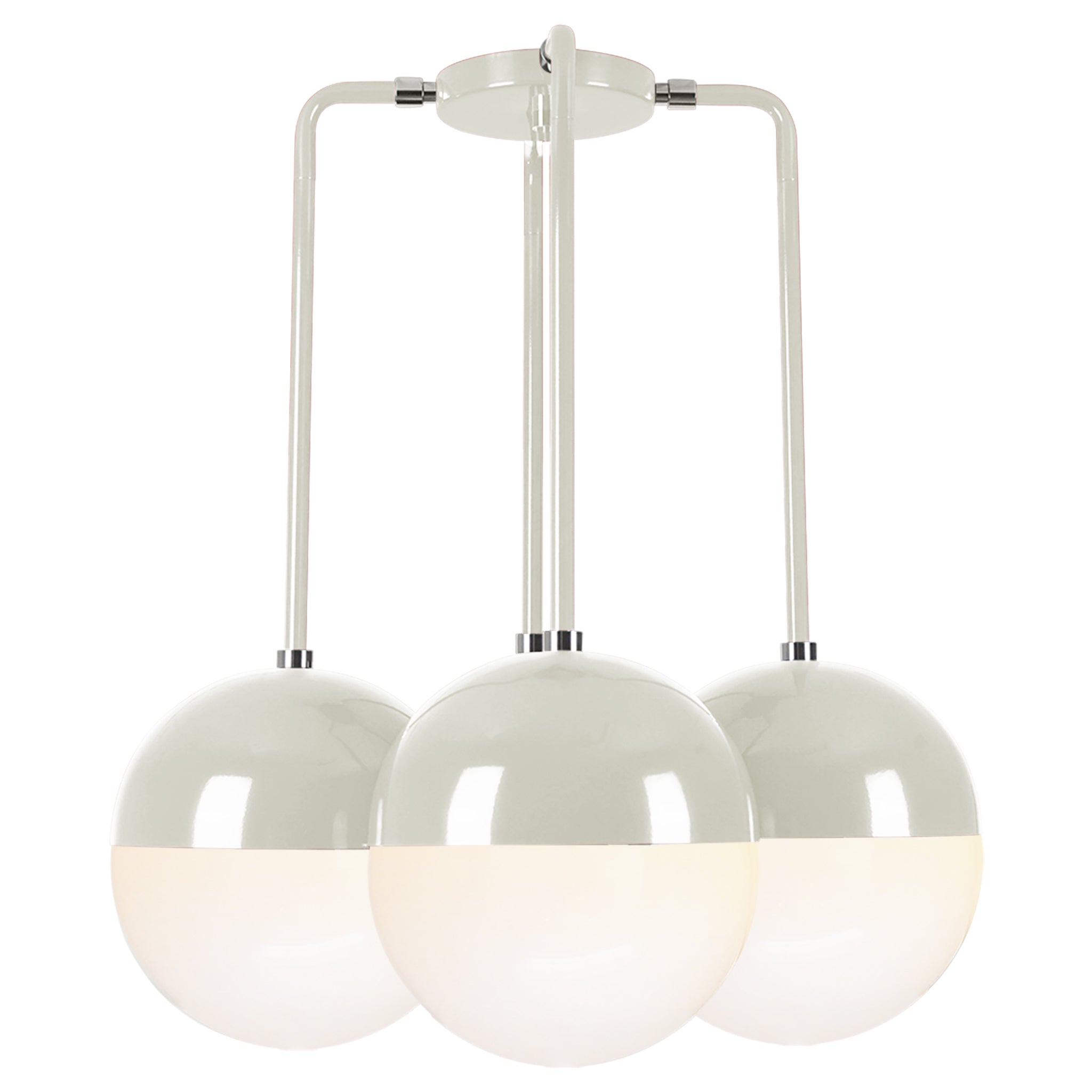 Nickel and bone color Tetra chandelier Dutton Brown lighting
