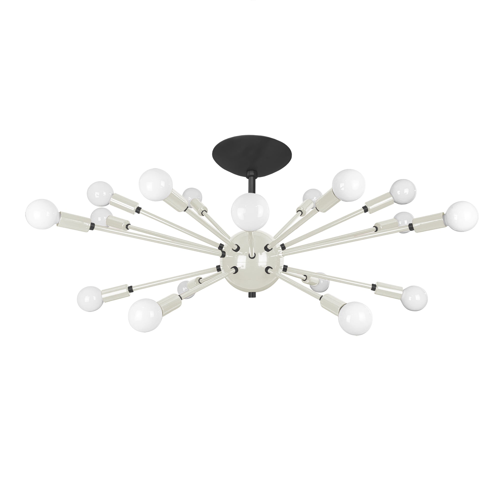 Black and white color Elliptical Sputnik flush mount 32" Dutton Brown lighting