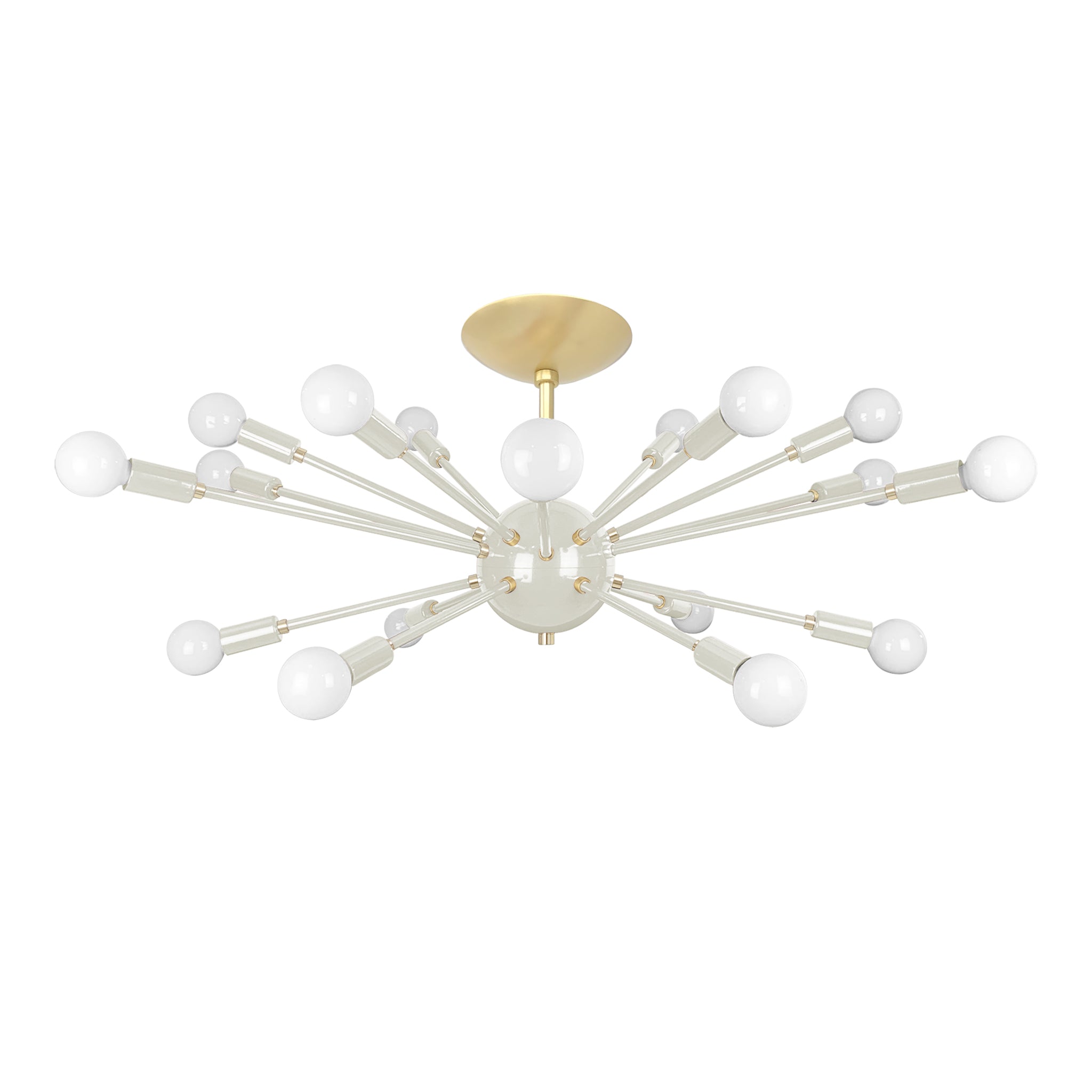 Brass and bone color Elliptical Sputnik flush mount 32" Dutton Brown lighting