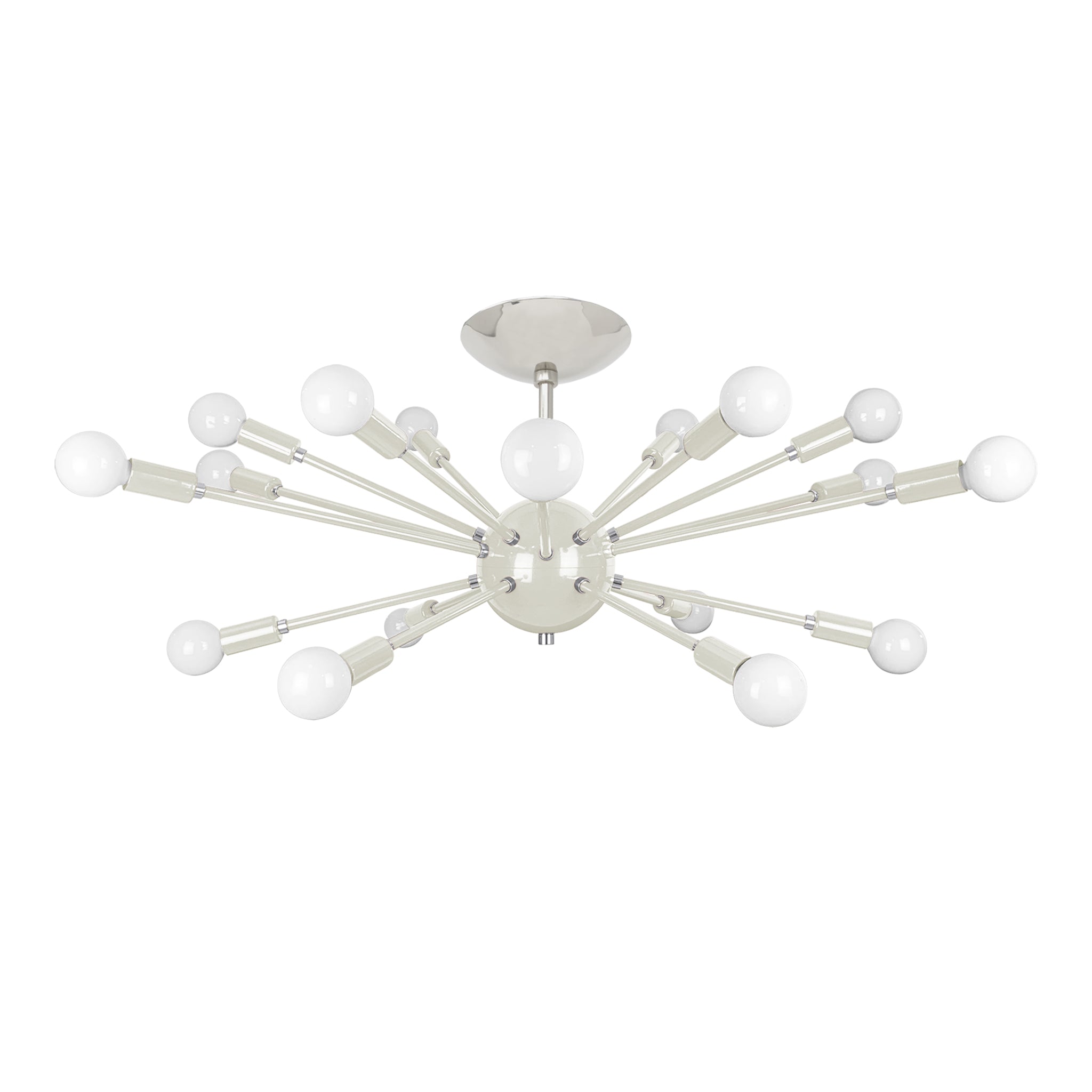 Nickel and bone color Elliptical Sputnik flush mount 32" Dutton Brown lighting