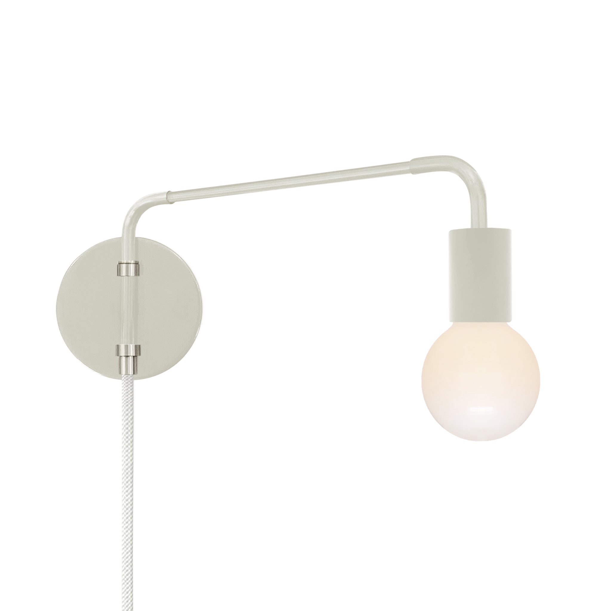 Nickel and bone color Sway plug-in sconce Dutton Brown lighting