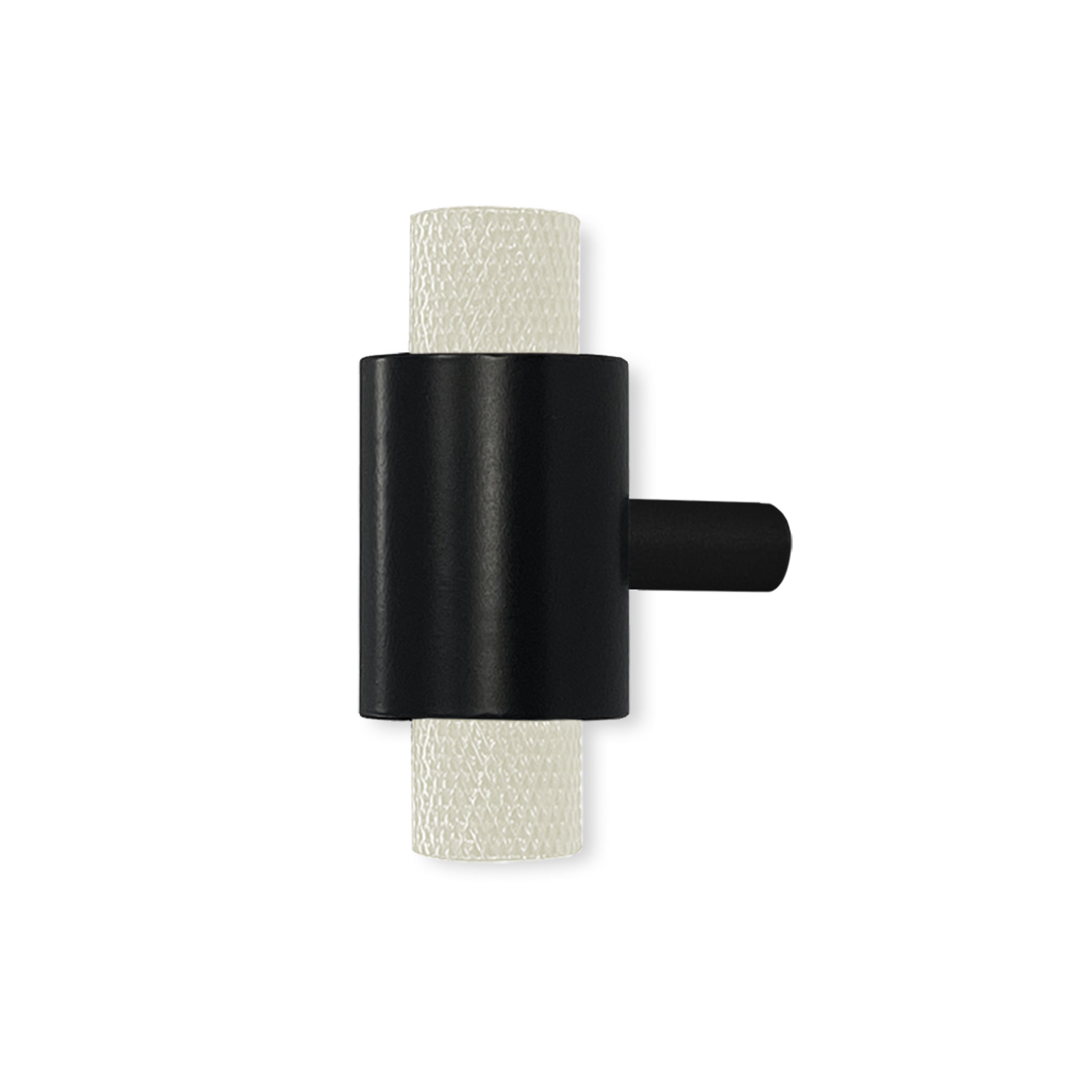 Black and bone color Tux knob Dutton Brown hardware