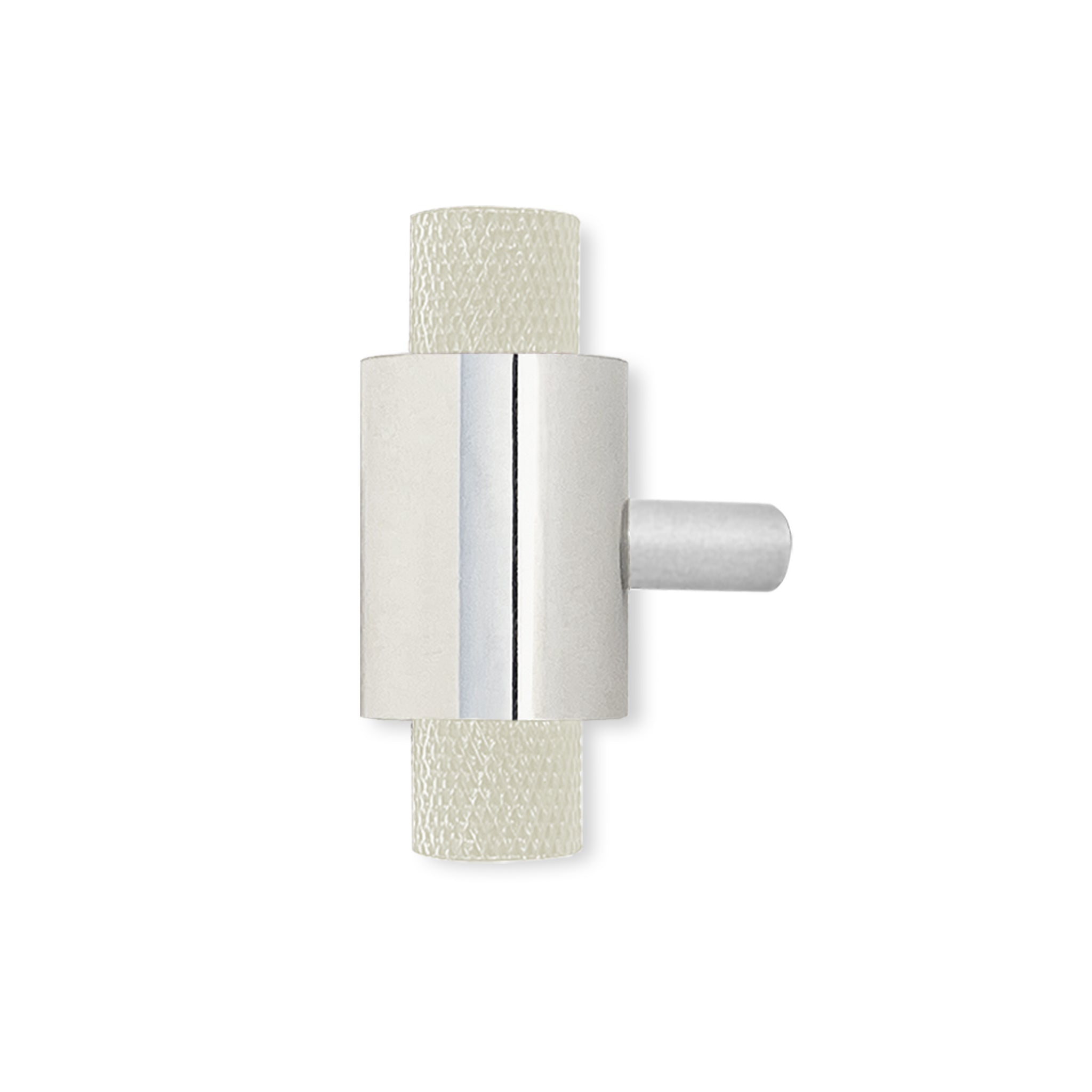 Nickel and bone color Tux knob Dutton Brown hardware
