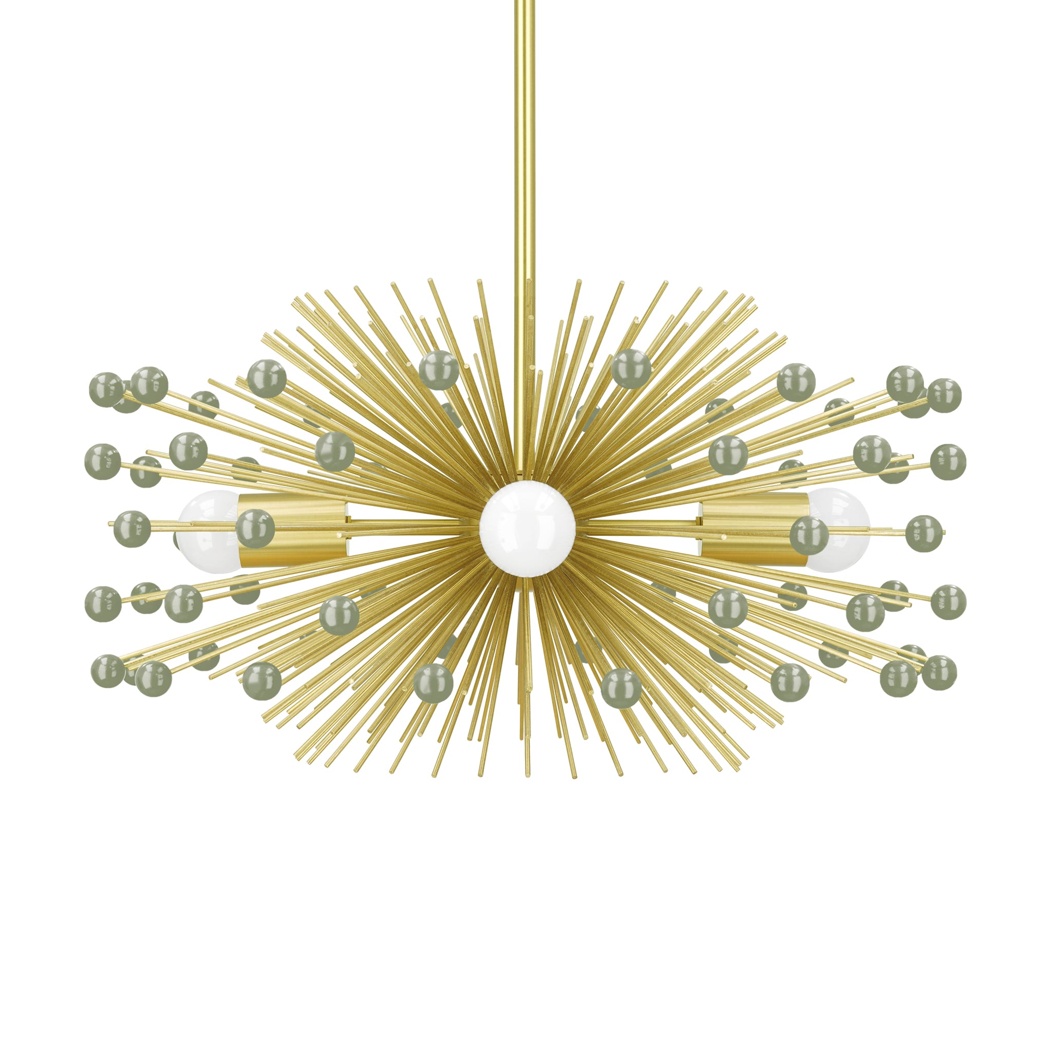 Brass and spa color beaded Urchin chandelier 20" Dutton Brown lighting
