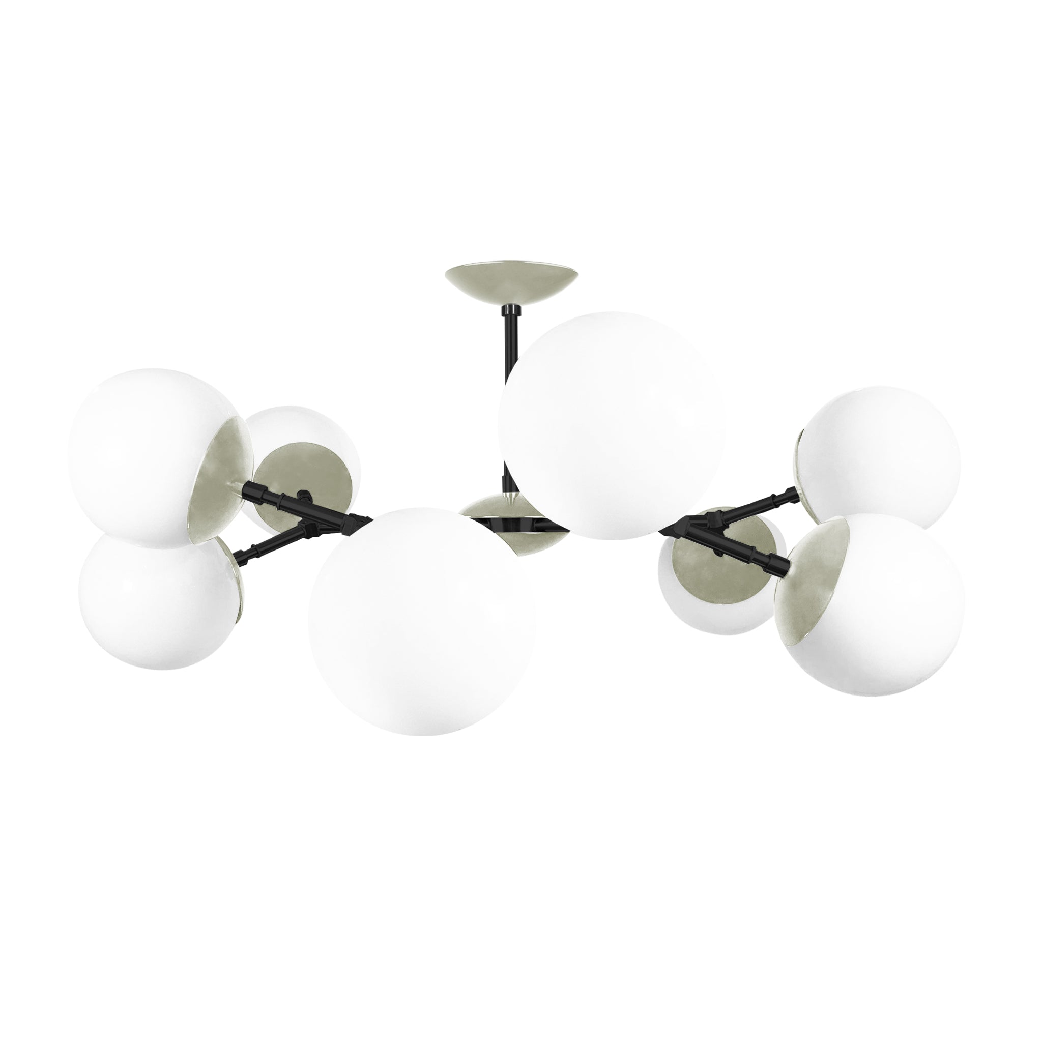 Black and spa color Crown flush mount 32" Dutton Brown lighting