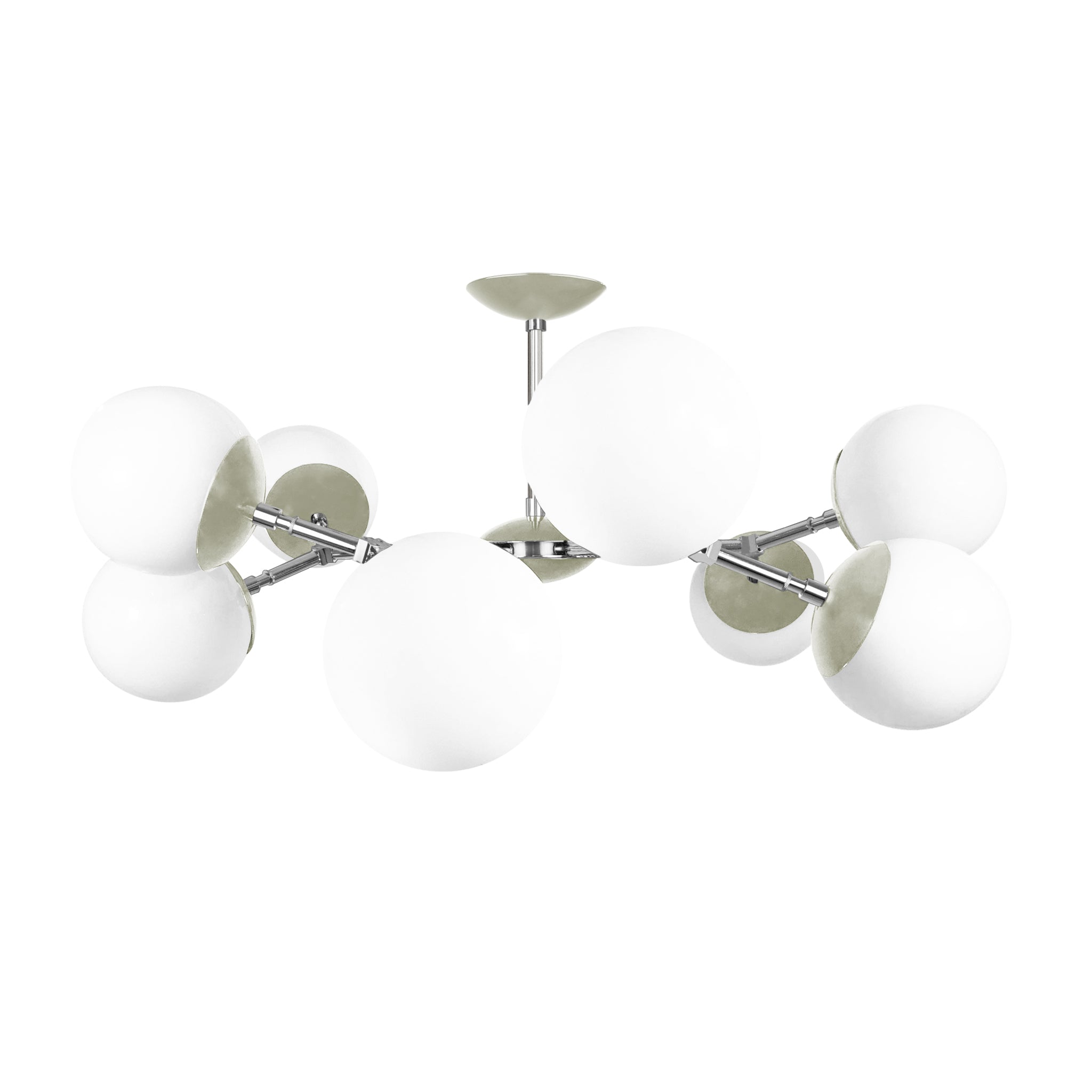 Nickel and spa color Crown flush mount 32" Dutton Brown lighting