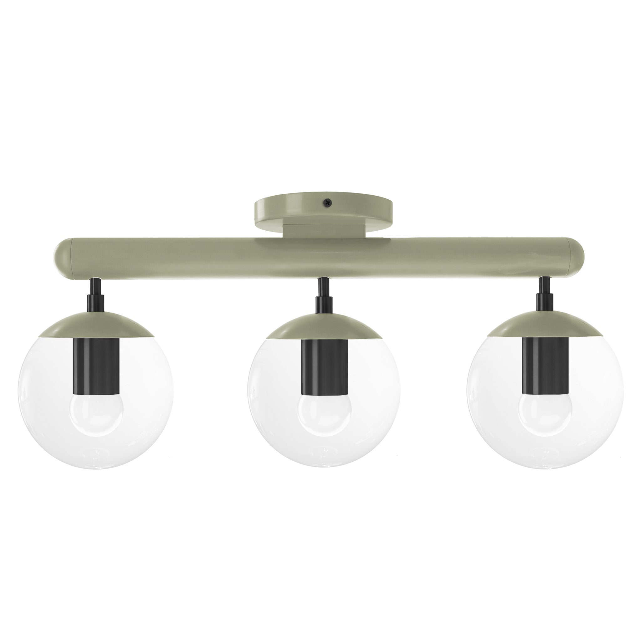 Black and spa color Icon 3 flush mount Dutton Brown lighting