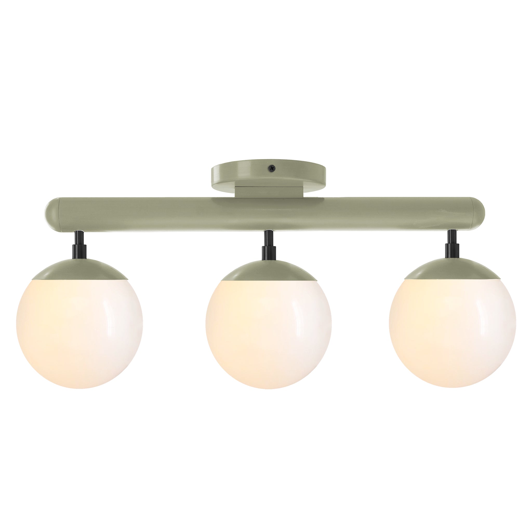 Black and spa color Icon 3 flush mount Dutton Brown lighting