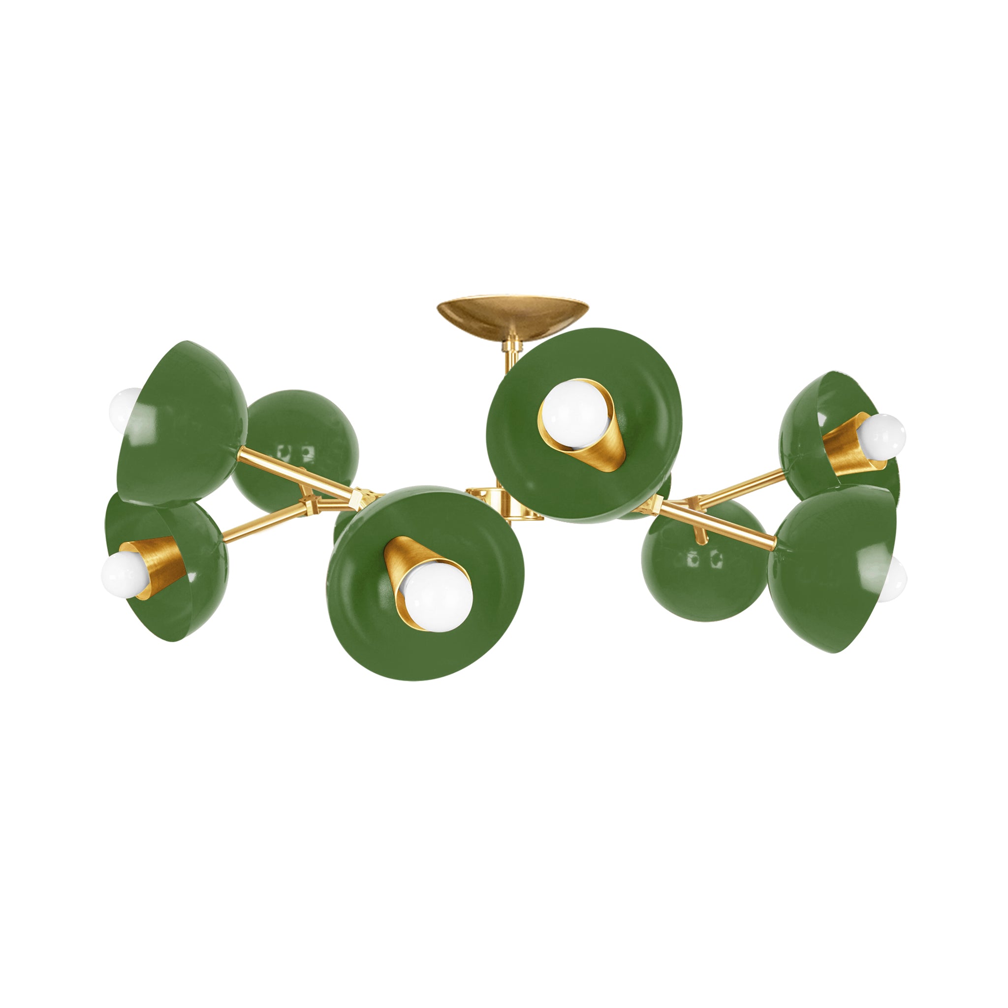 Brass and python green color Alegria flush mount 30" Dutton Brown lighting