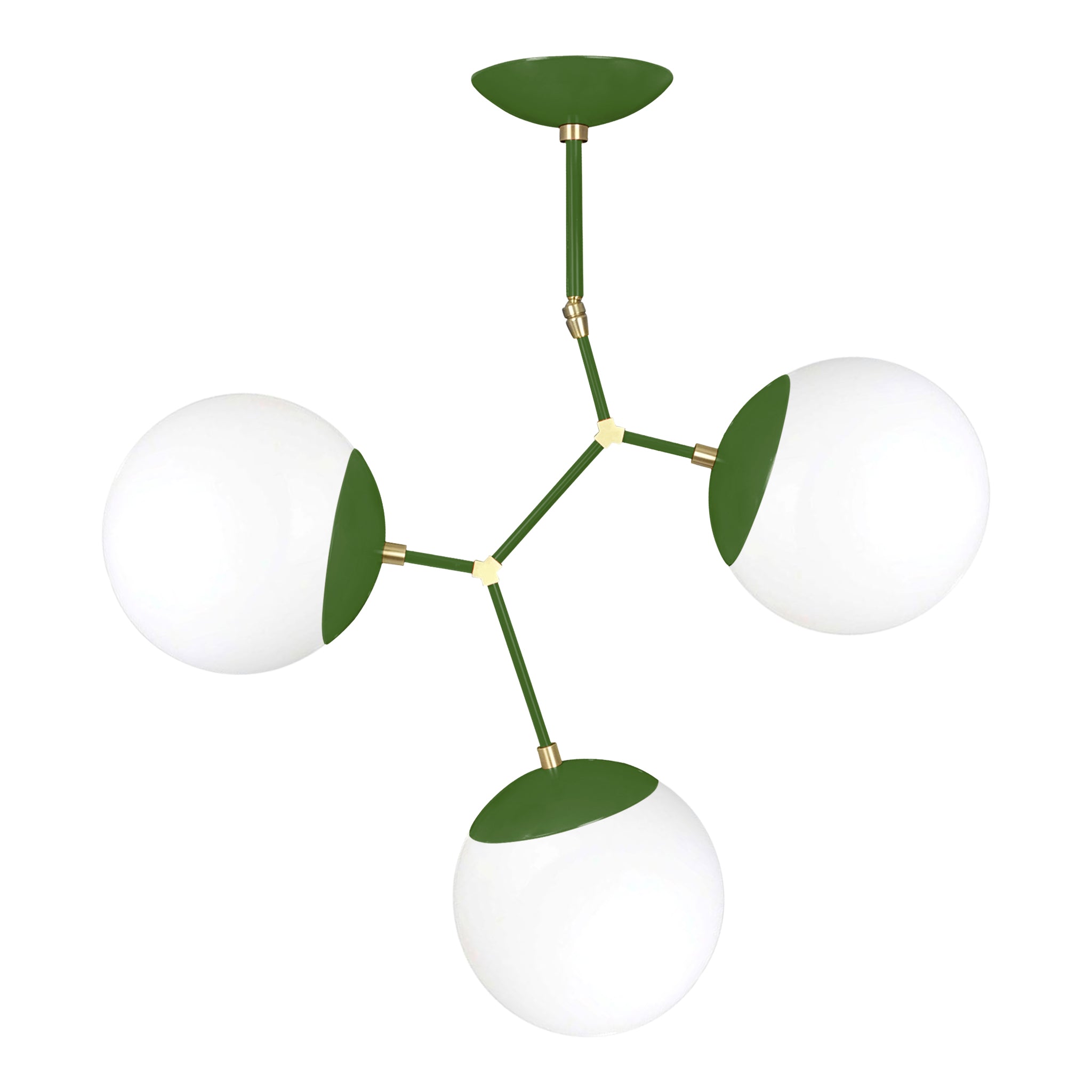 Brass and python green color Astar 3 chandelier Dutton Brown lighting