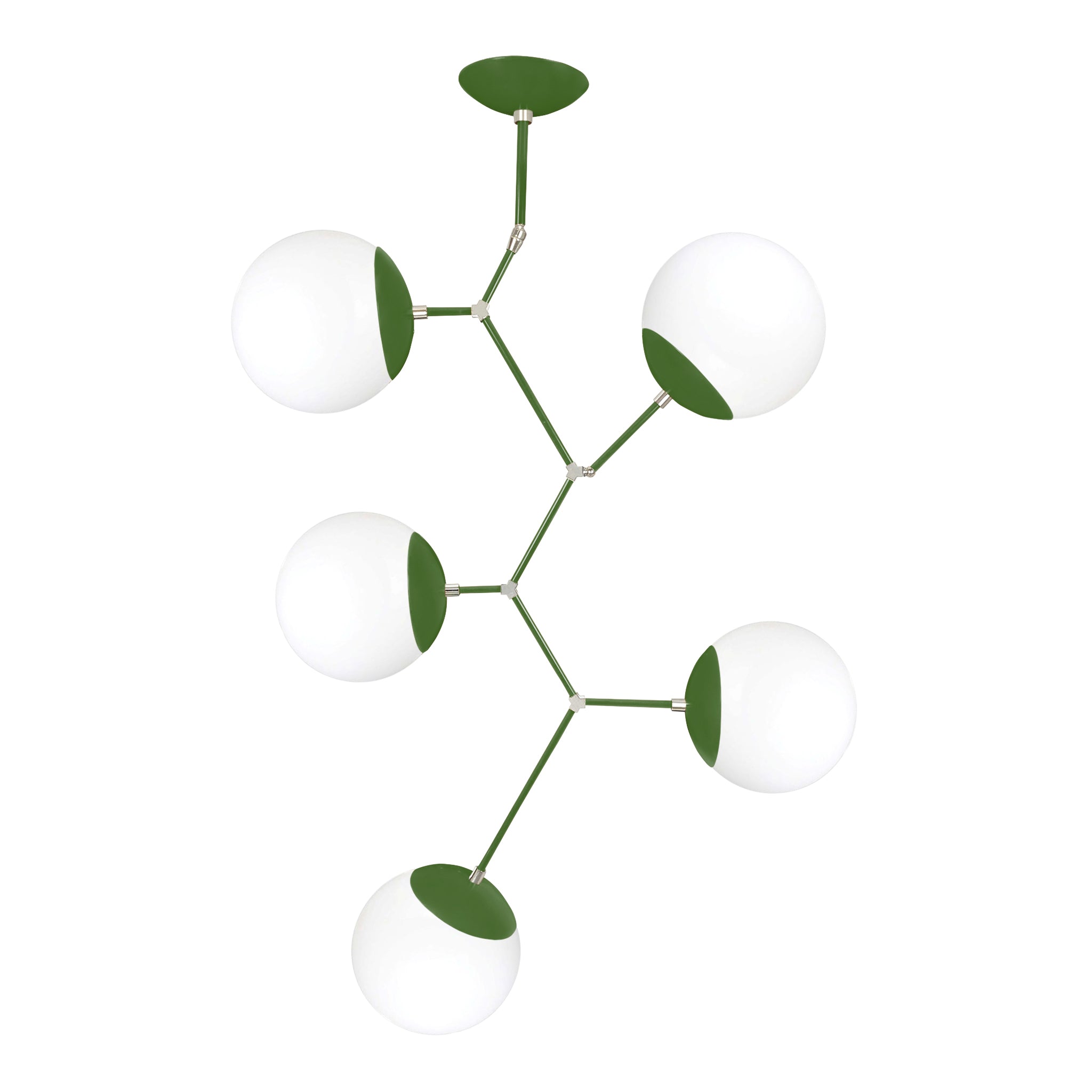 Nickel and python green color Astar 5 chandelier Dutton Brown lighting