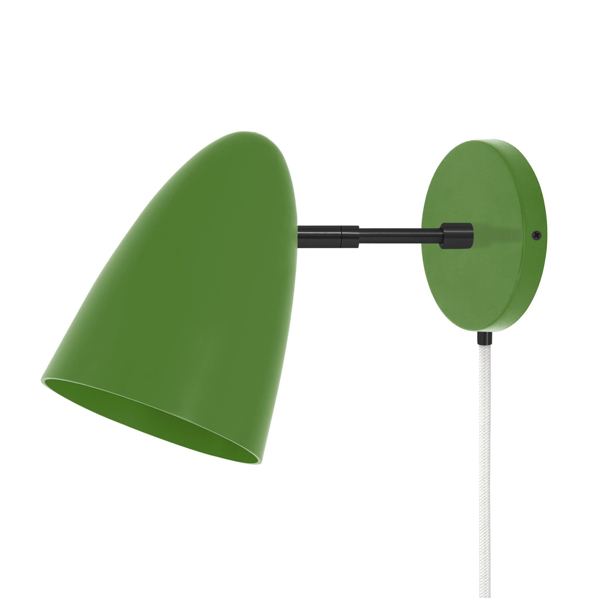 Black and python green color Boom plug-in sconce 3" arm Dutton Brown lighting