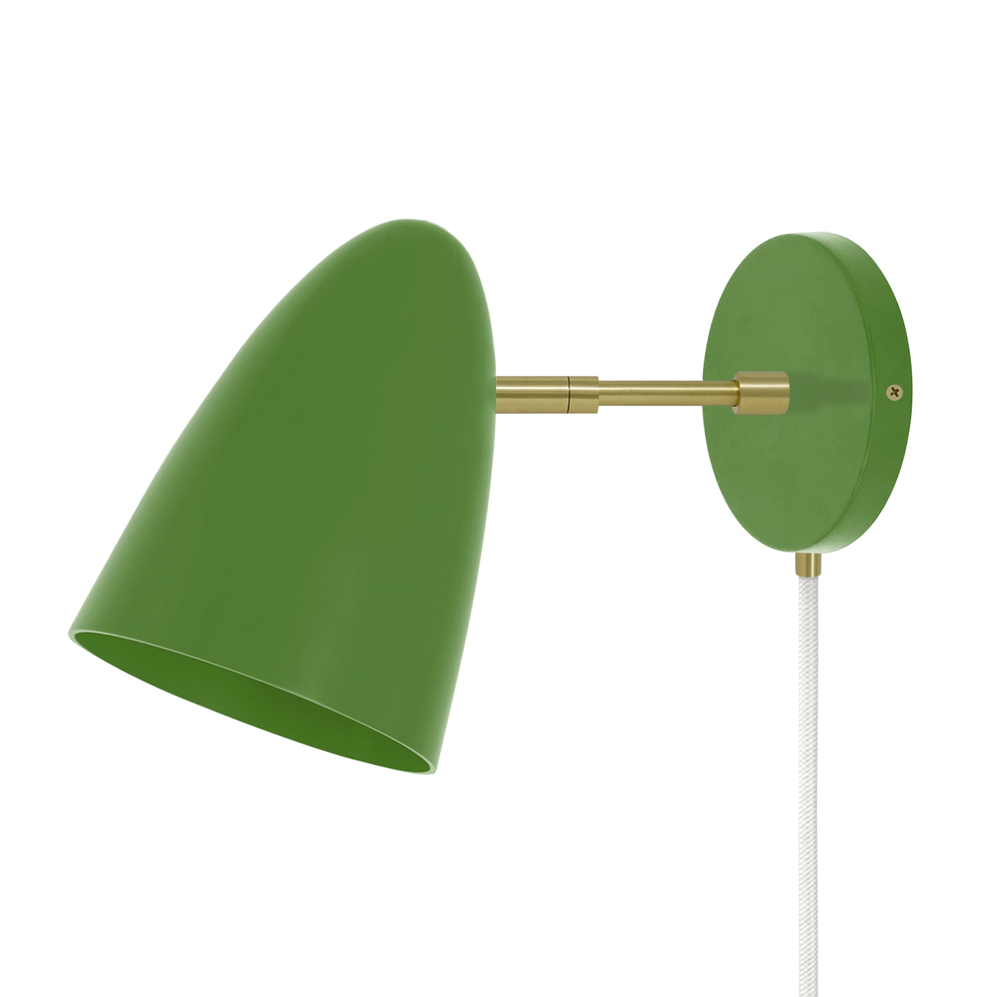 Brass and python green color Boom plug-in sconce 3" arm Dutton Brown lighting