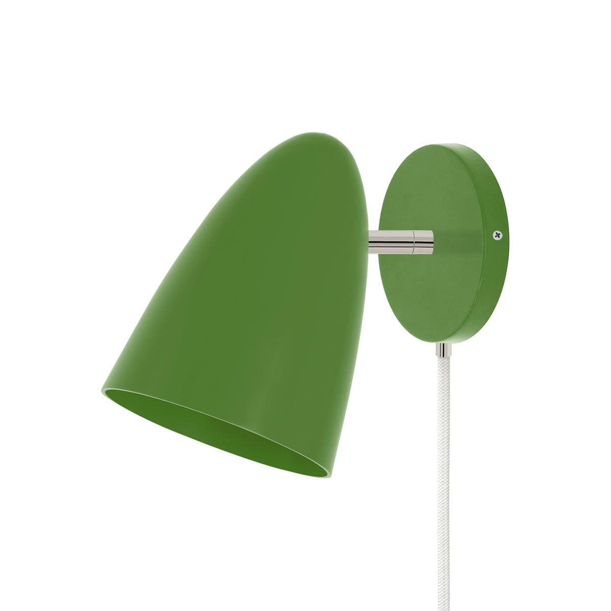 Nickel and python green color Boom plug-in sconce no arm Dutton Brown lighting