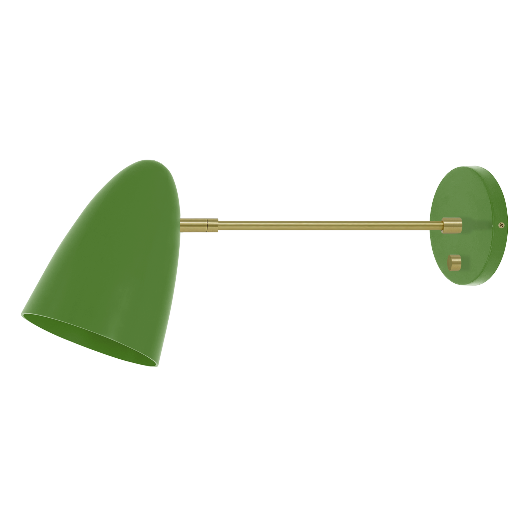 Brass and python green color Boom sconce 10" arm Dutton Brown lighting
