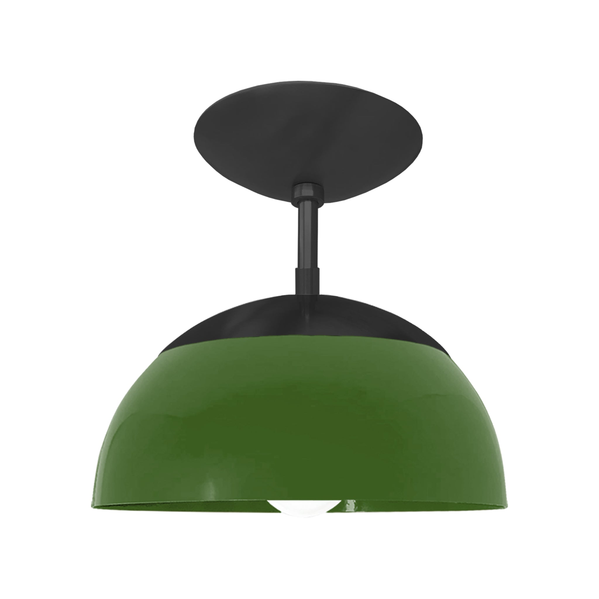 Black and python green color Cadbury flush mount 10" Dutton Brown lighting