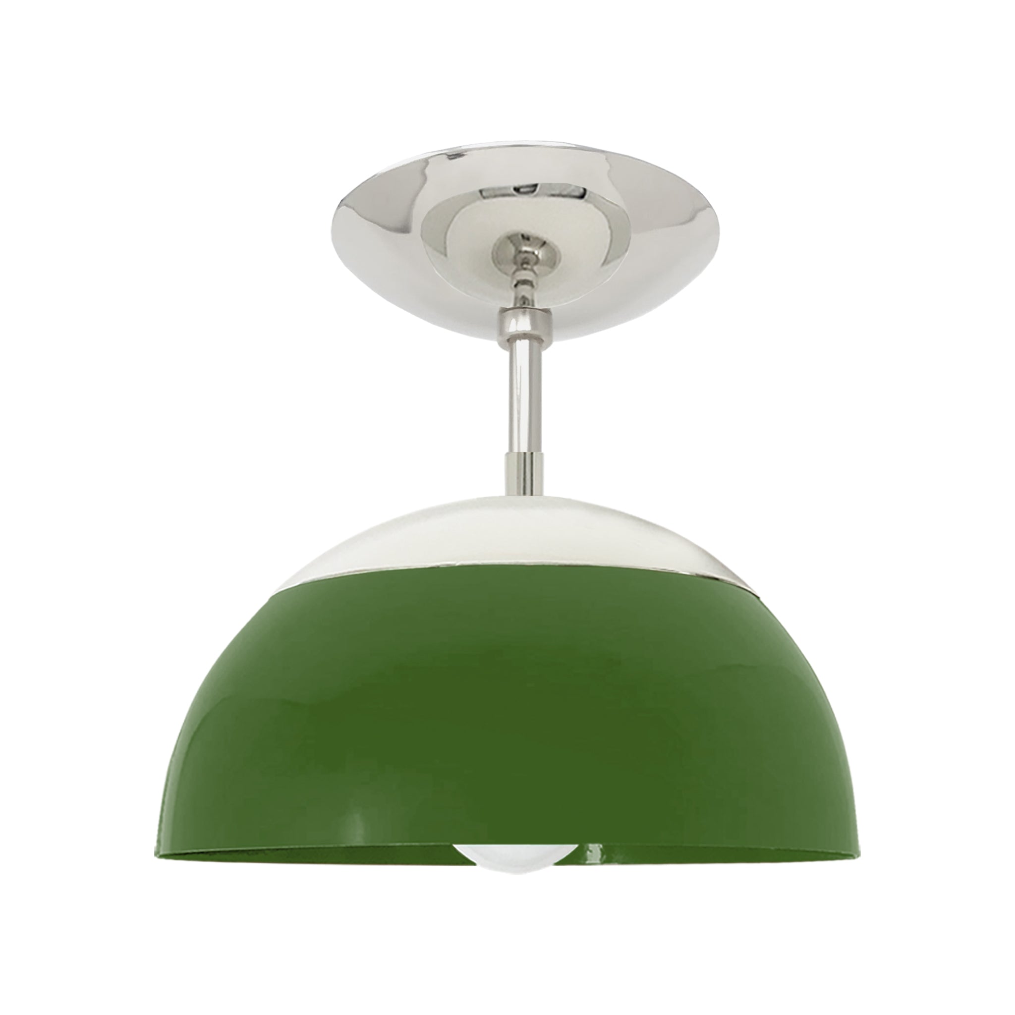Nickel and lagoon color Cadbury flush mount 10" Dutton Brown lighting