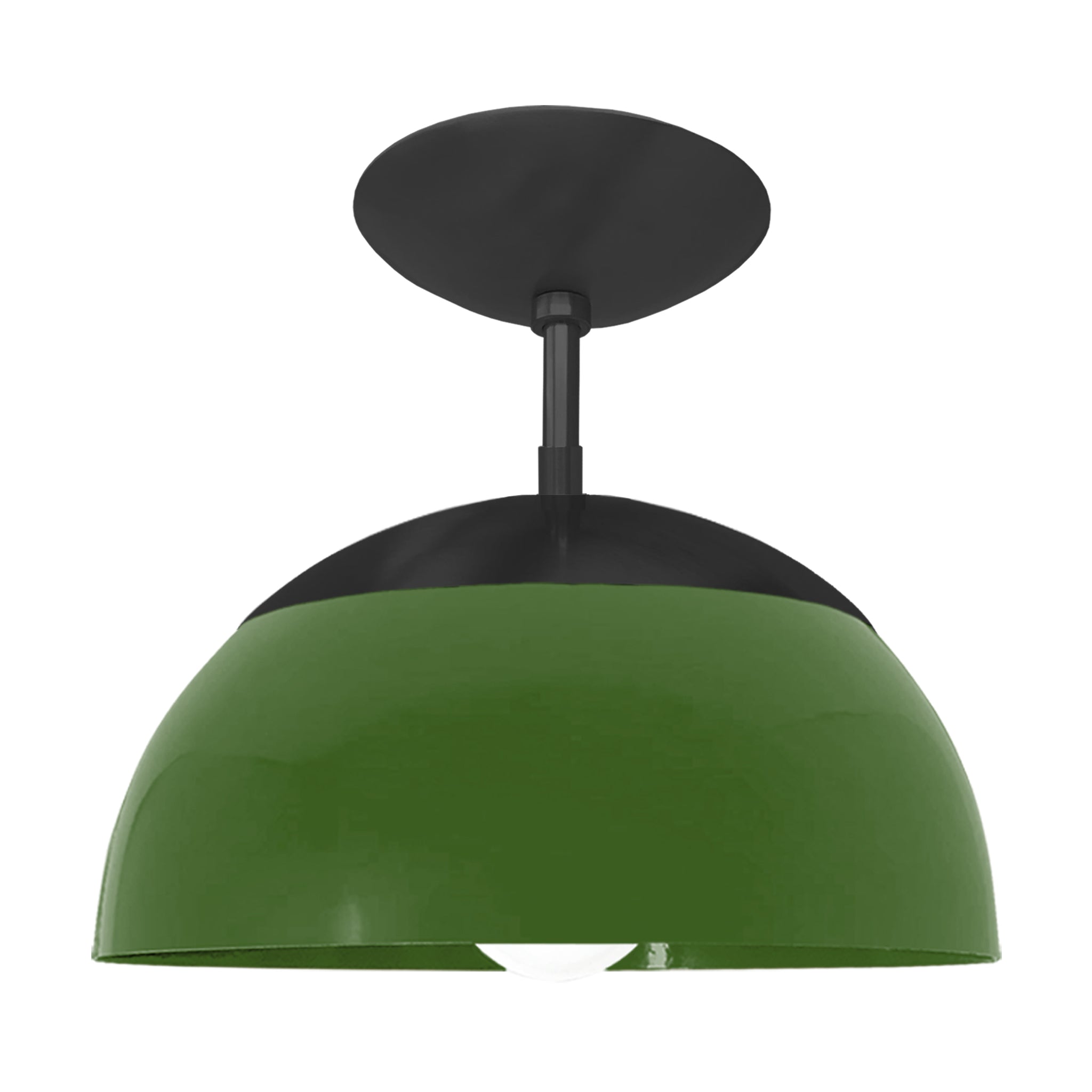 Black and python green color Cadbury flush mount 12" Dutton Brown lighting