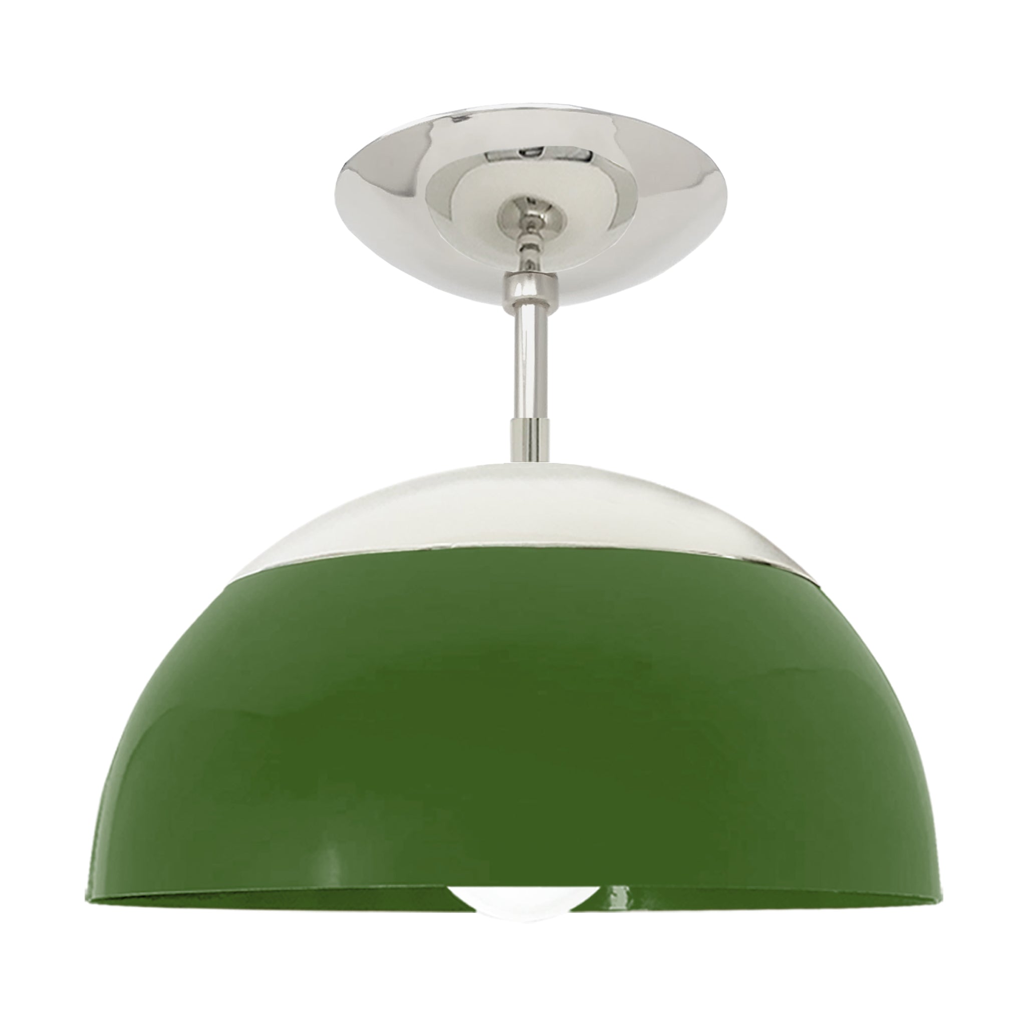 Nickel and lagoon color Cadbury flush mount 12" Dutton Brown lighting