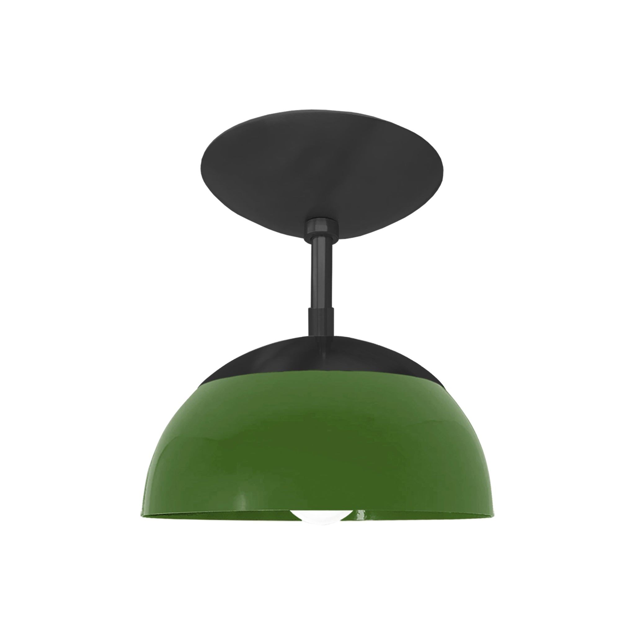 Black and python green color Cadbury flush mount 8" Dutton Brown lighting