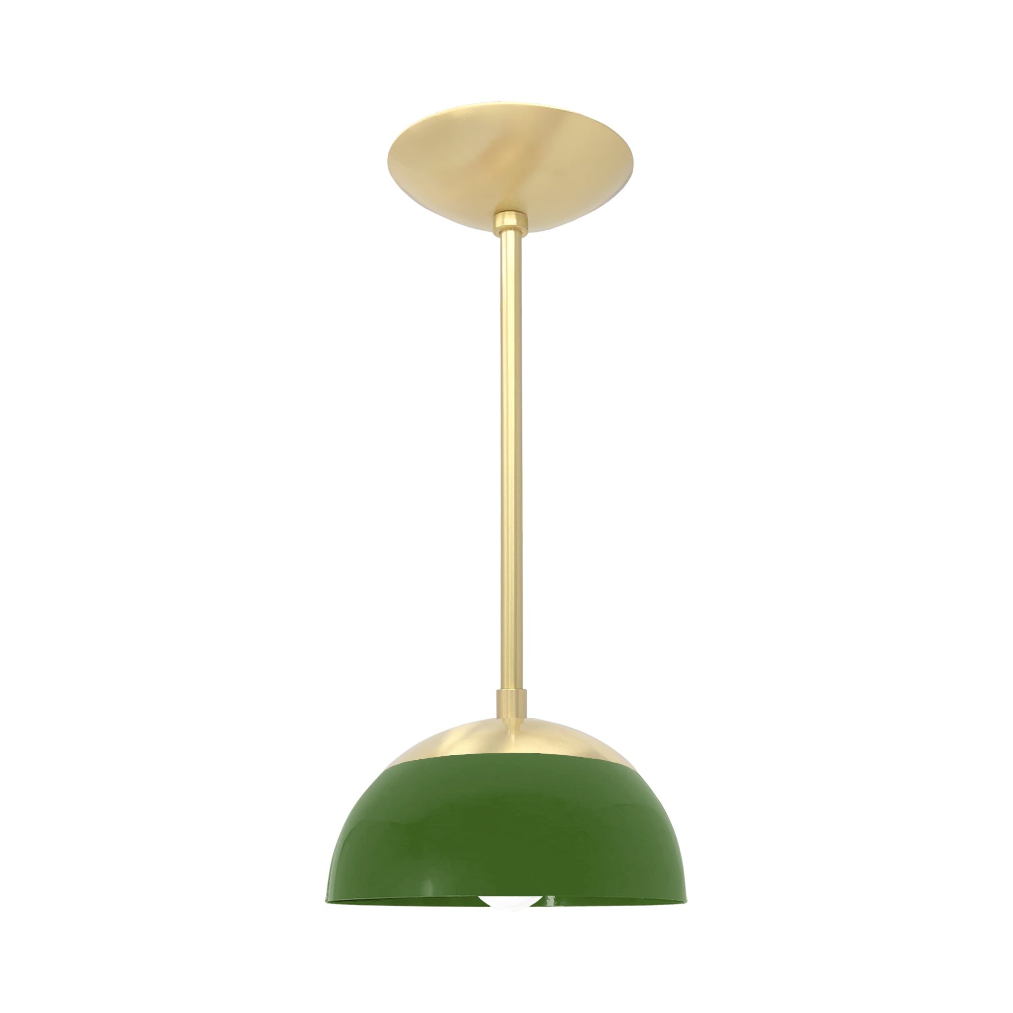 Brass and python green color Cadbury pendant 8" Dutton Brown lighting
