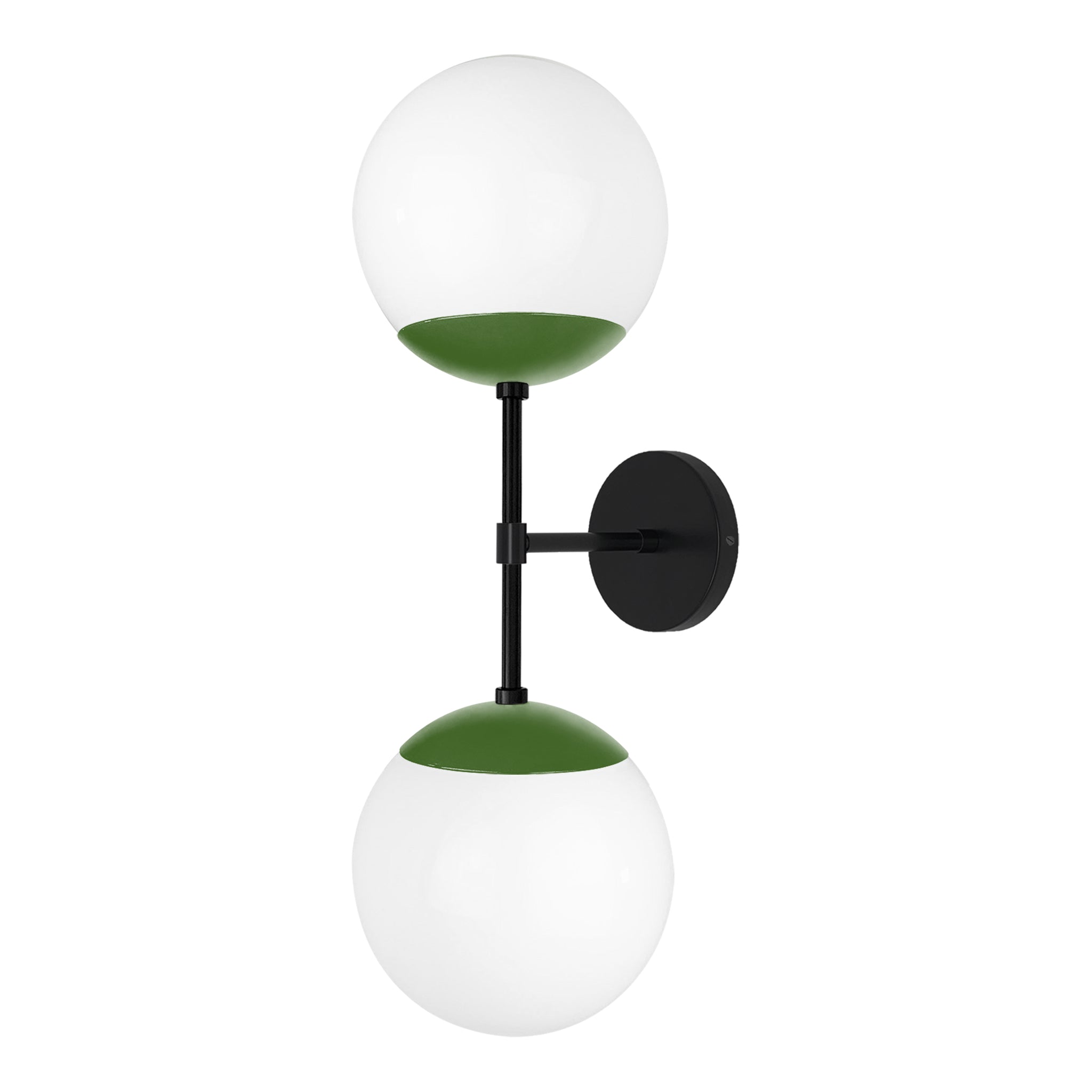 Black and python green color Cap Double sconce 8" Dutton Brown lighting