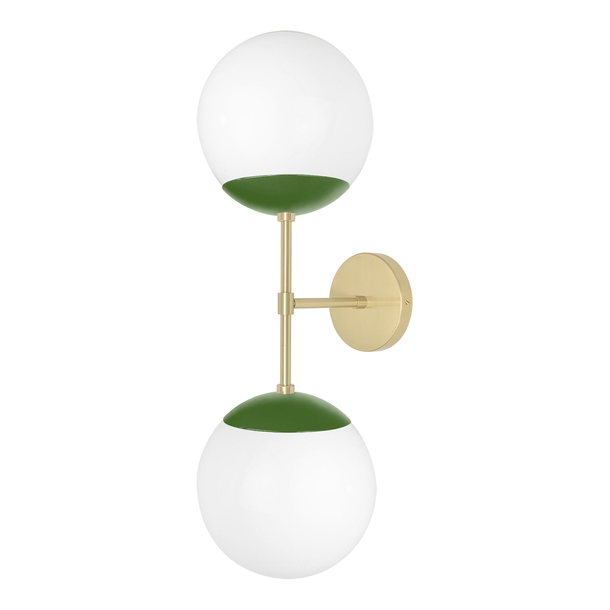 Brass and python green color Cap Double sconce 8" Dutton Brown lighting
