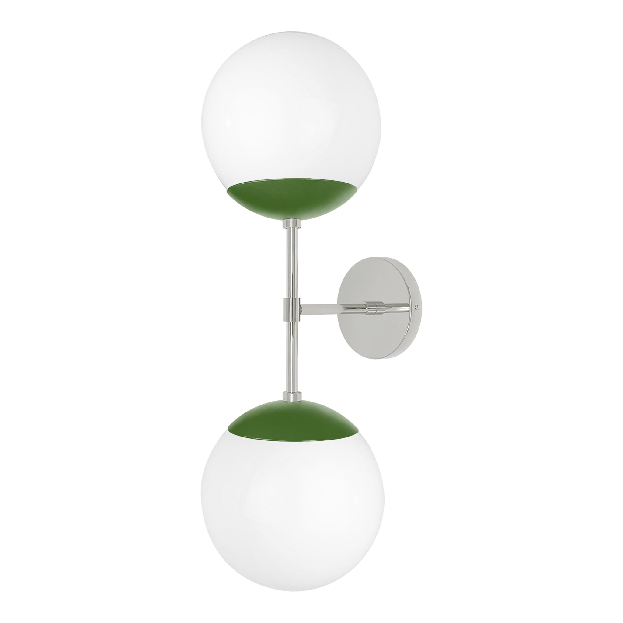 Nickel and lagoon color Cap Double sconce 8" Dutton Brown lighting