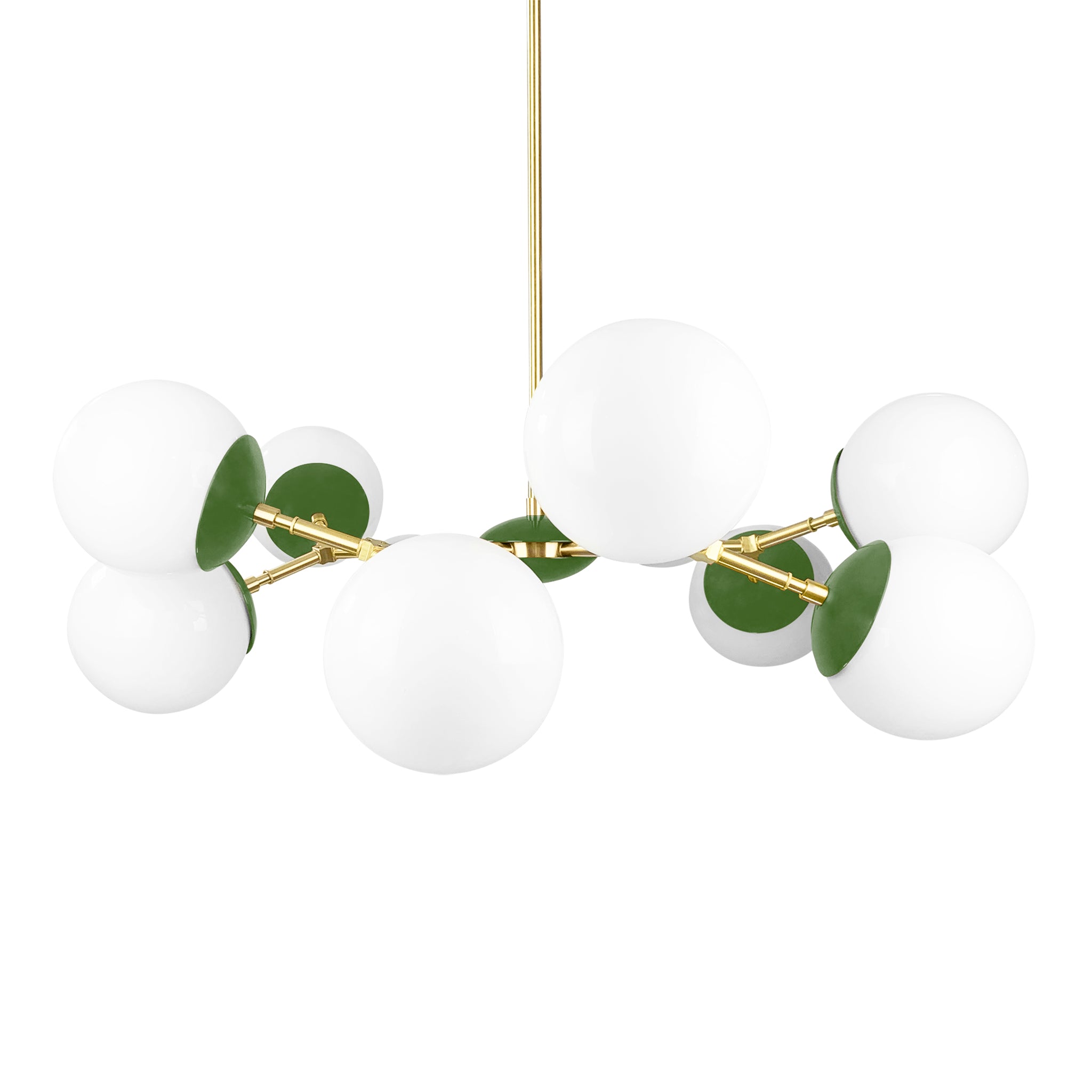 Brass and python green color Crown chandelier 32" Dutton Brown lighting