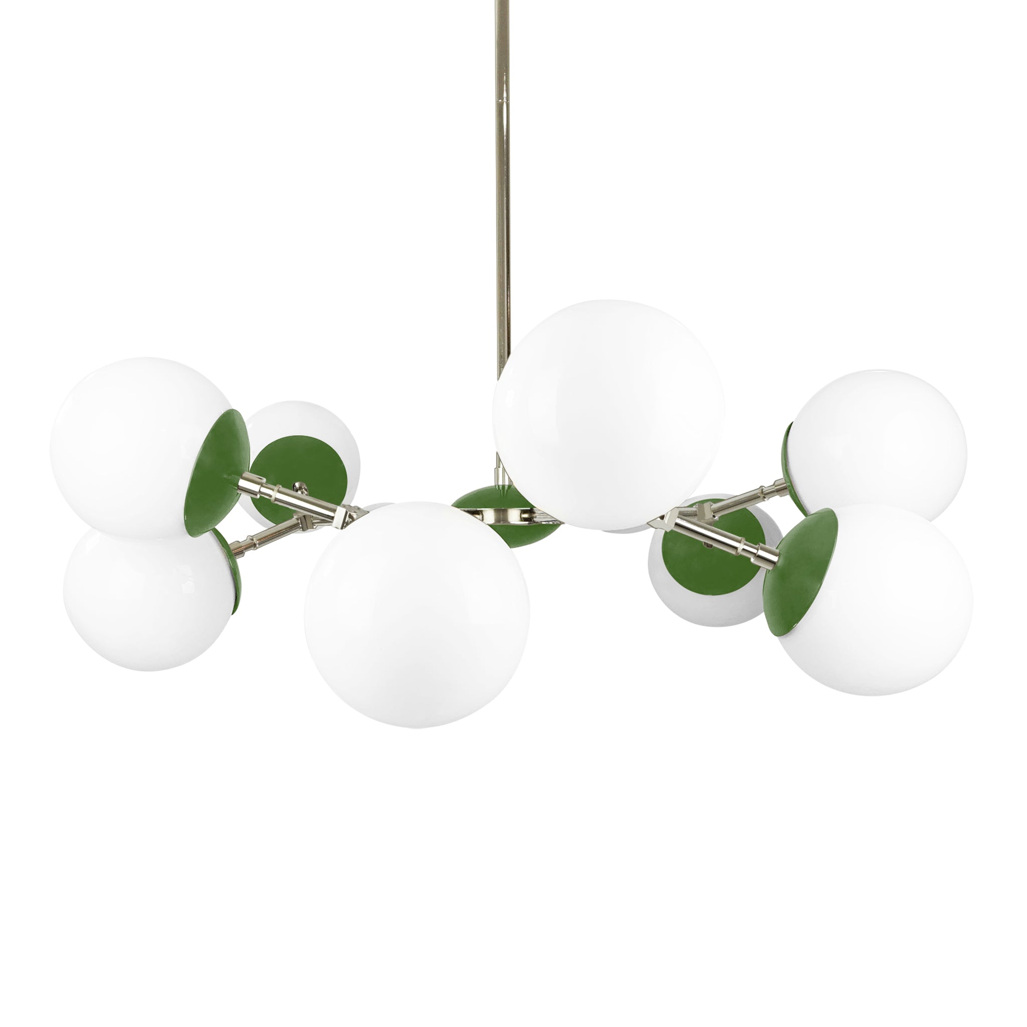 Nickel and lagoon color Crown chandelier 32" Dutton Brown lighting