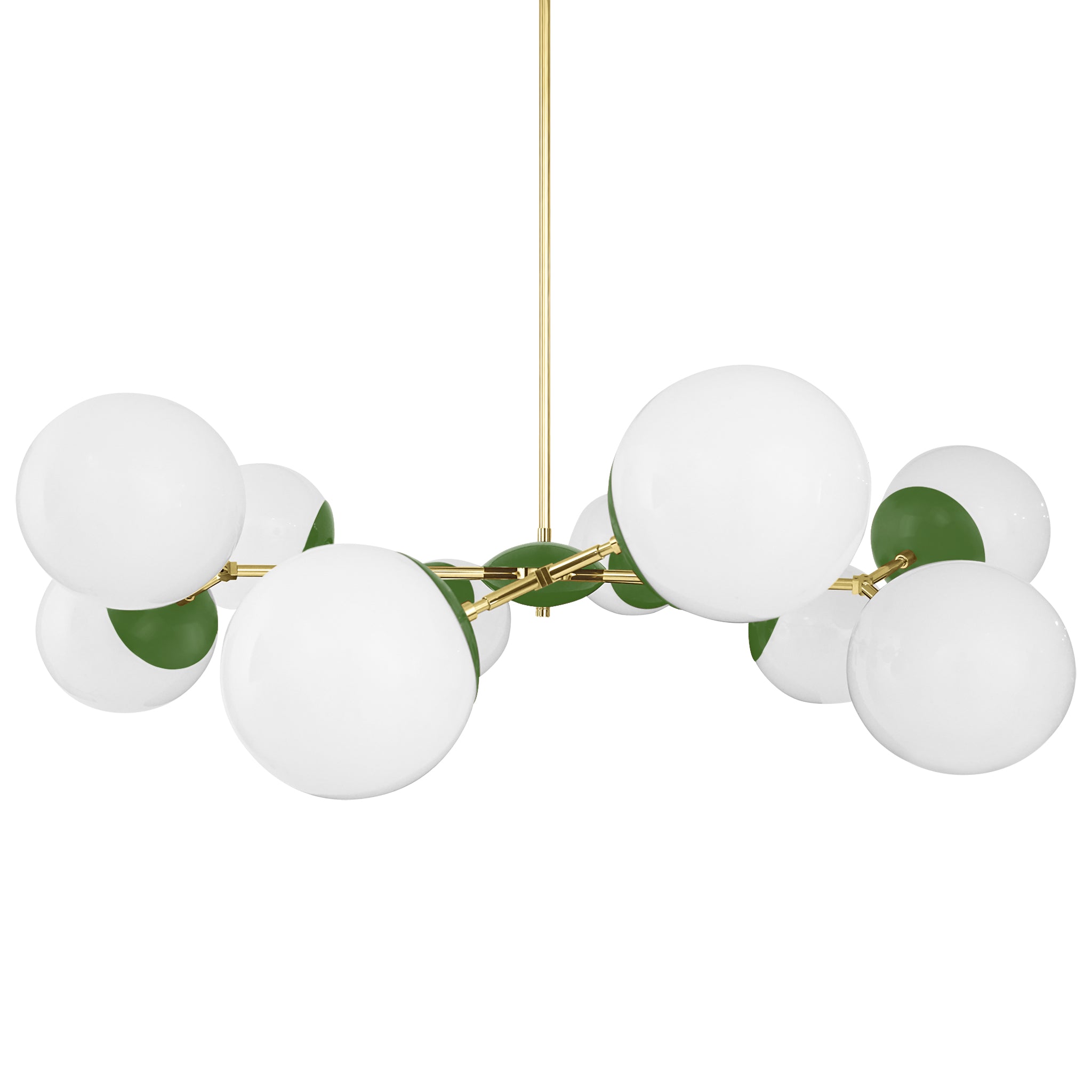 Brass and python green color Crown chandelier 46" Dutton Brown lighting