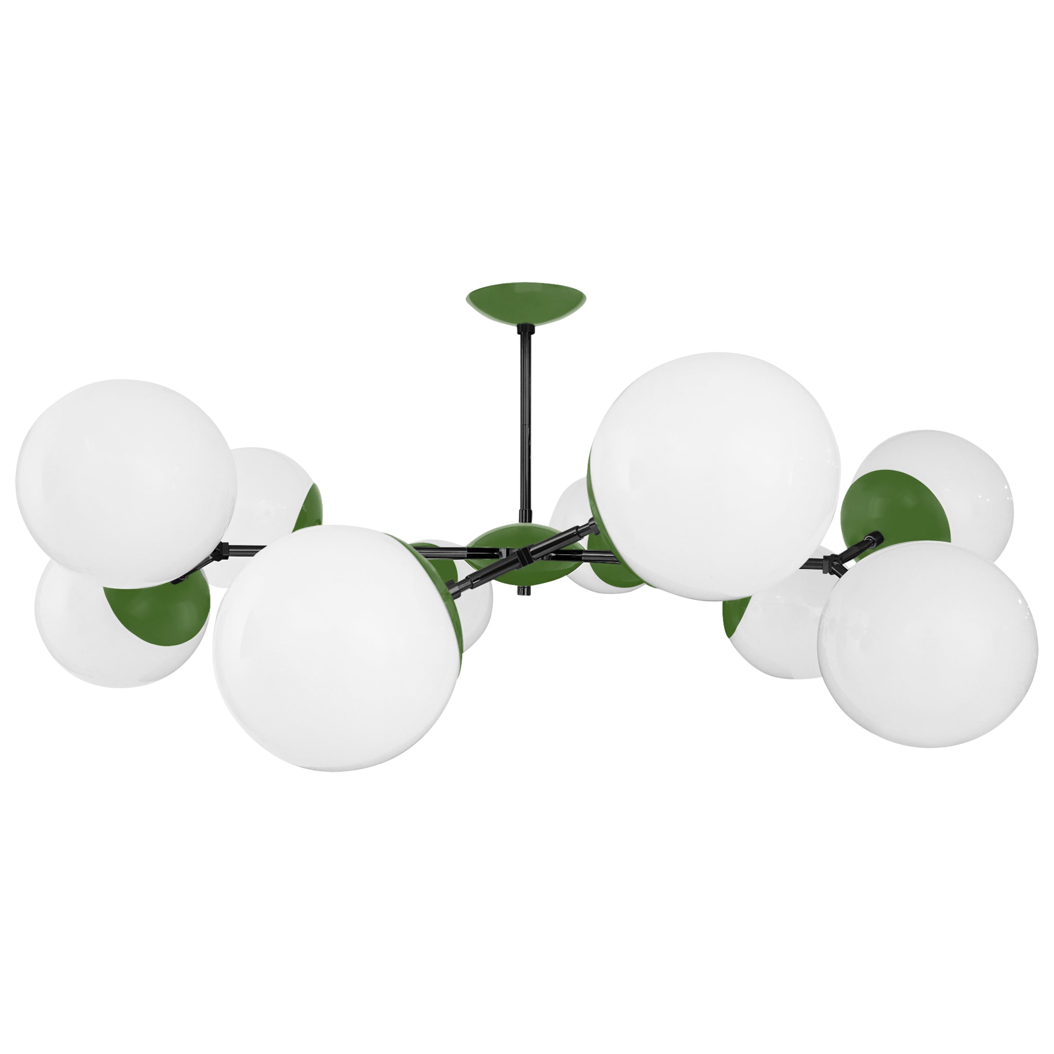 Black and python green color Crown flush mount 46" Dutton Brown lighting