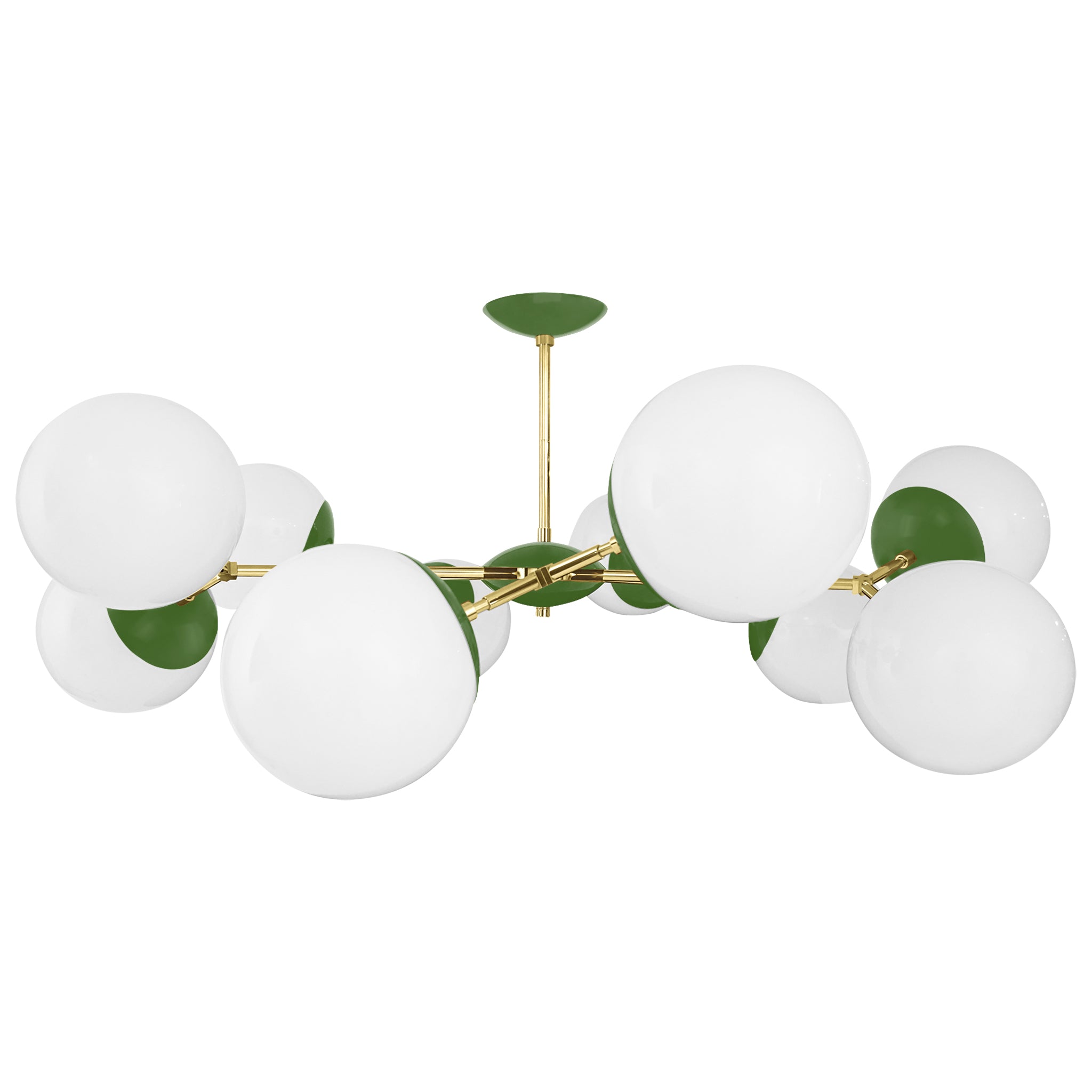 Brass and python green color Crown flush mount 46" Dutton Brown lighting