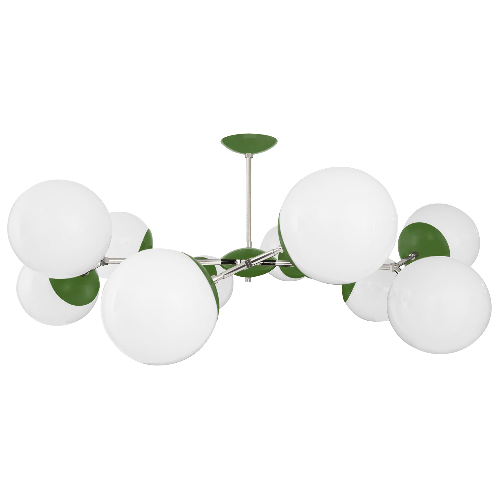 Nickel and lagoon color Crown flush mount 46" Dutton Brown lighting