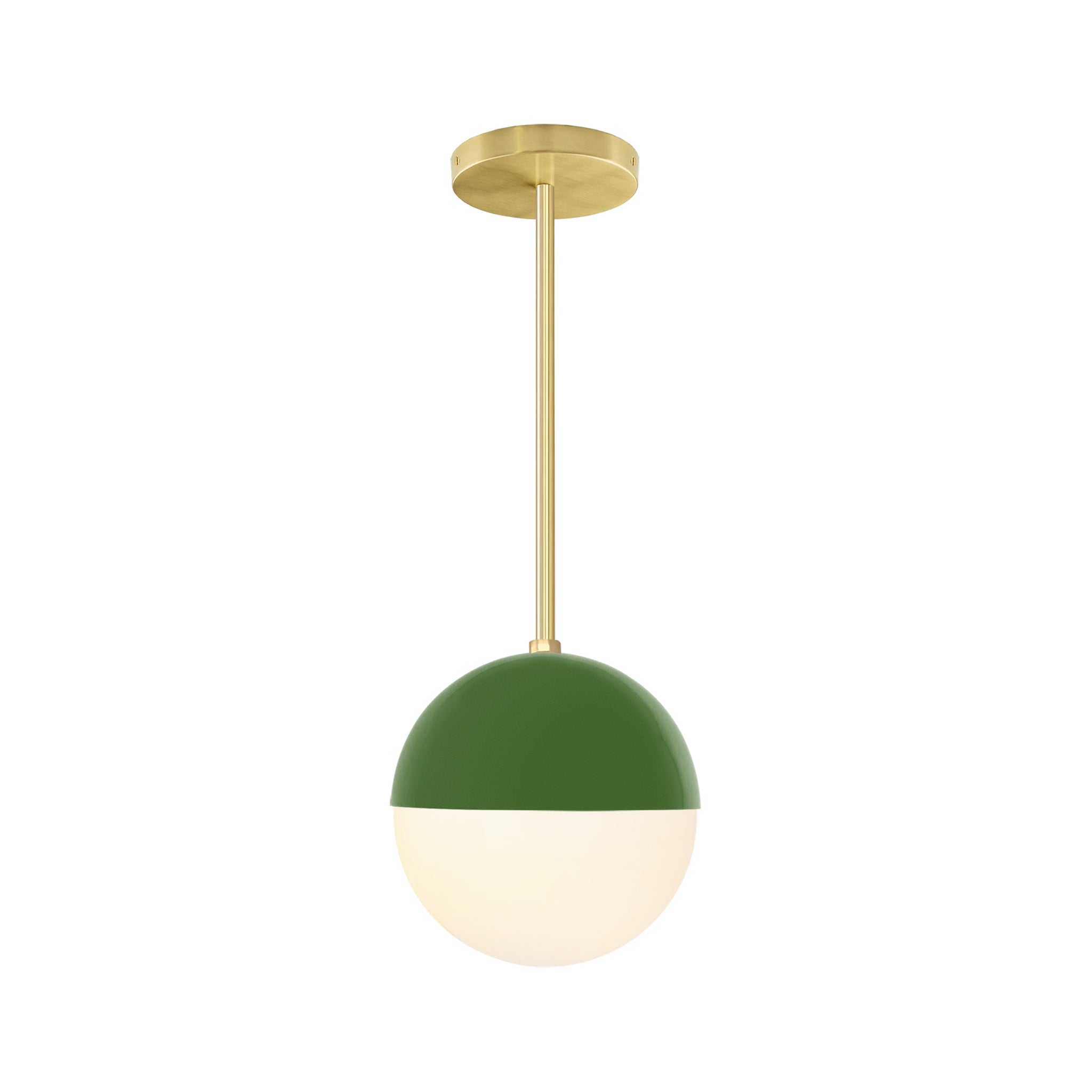 Brass and python green color Lure pendant 8" Dutton Brown lighting