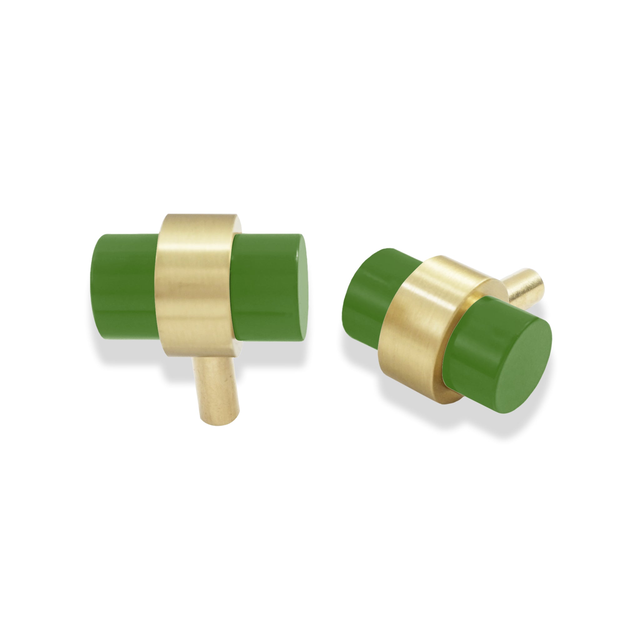Python Green brass color Persona Knob hardware Dutton Brown.