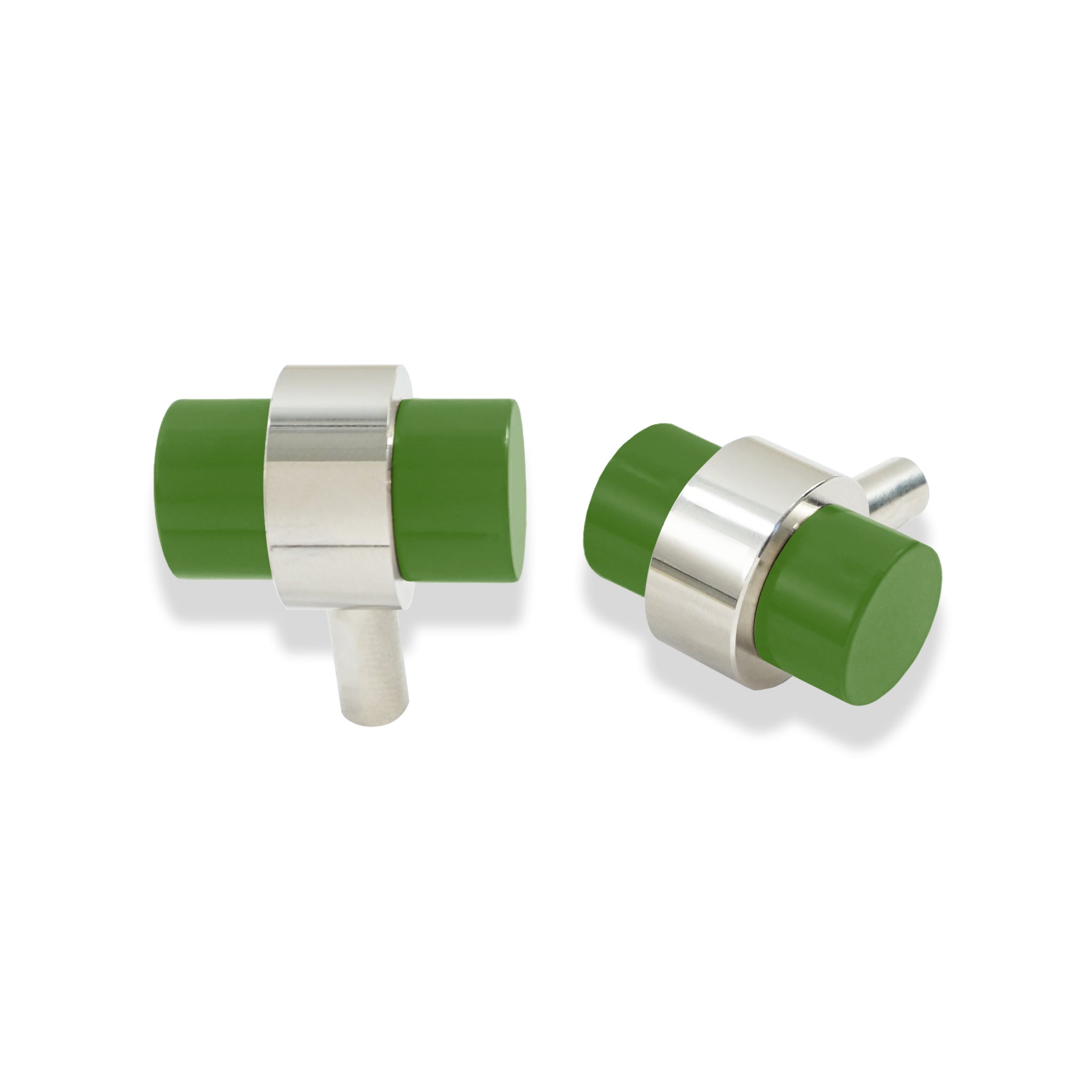 Python Green nickel color Persona Knob hardware Dutton Brown.