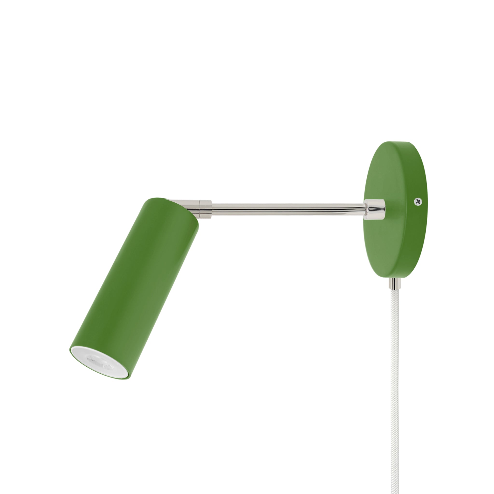 Nickel and lagoon color Reader plug-in sconce 6" arm Dutton Brown lighting