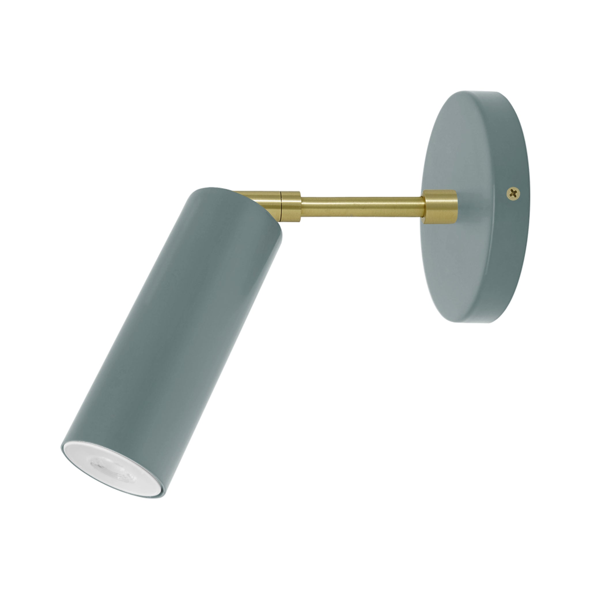 Brass and slate blue color Reader sconce 3" arm Dutton Brown lighting