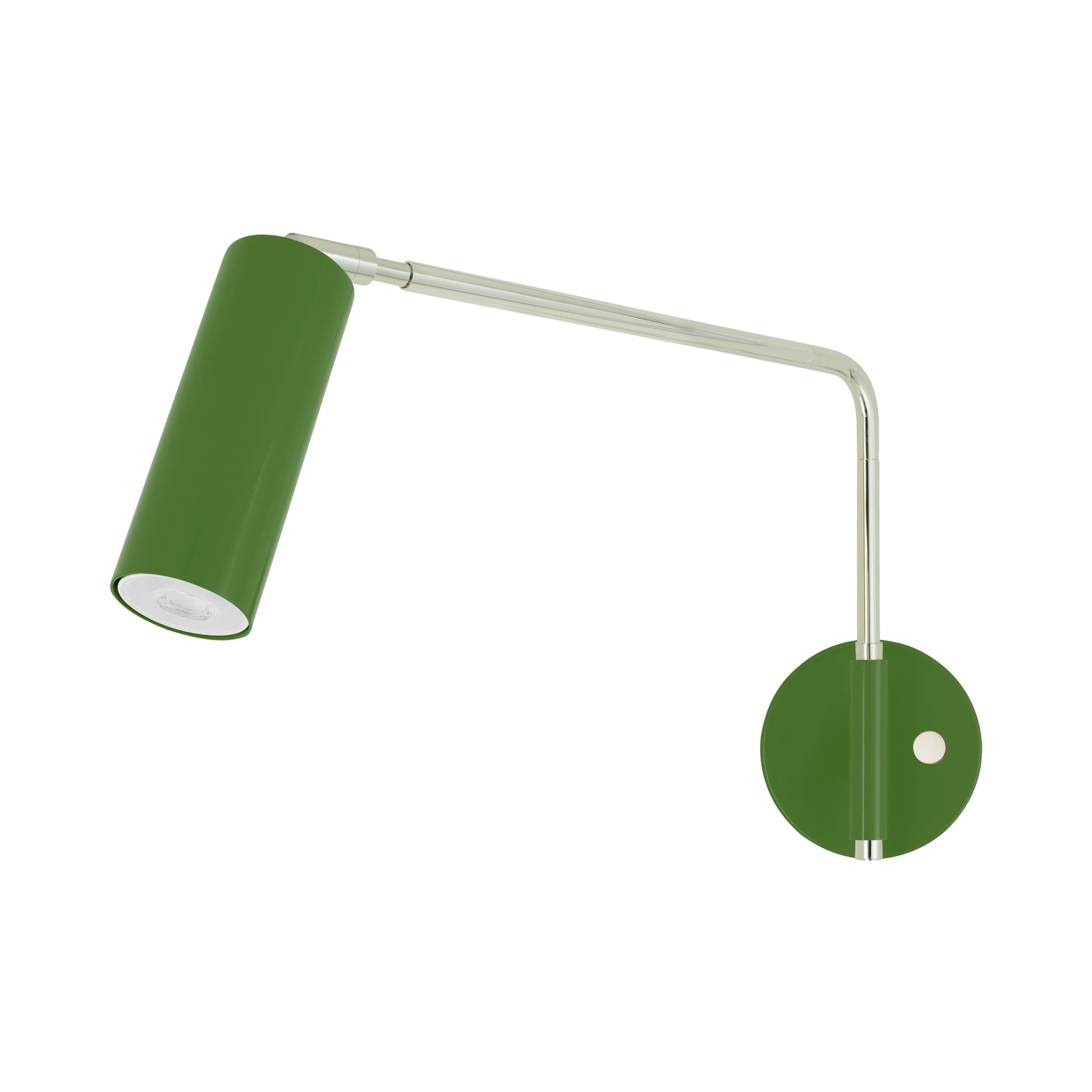 Nickel and lagoon color Color Reader Swing Arm sconce Dutton Brown lighting