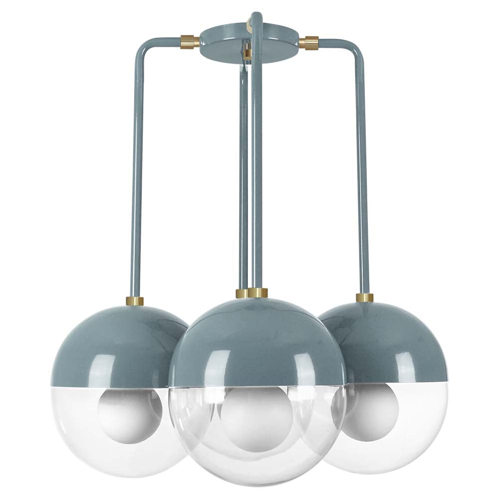 Brass and lagoon color Tetra chandelier Dutton Brown lighting