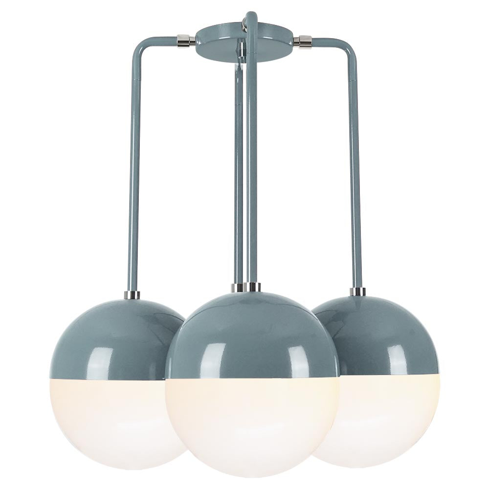 Nickel and python green color Tetra chandelier Dutton Brown lighting