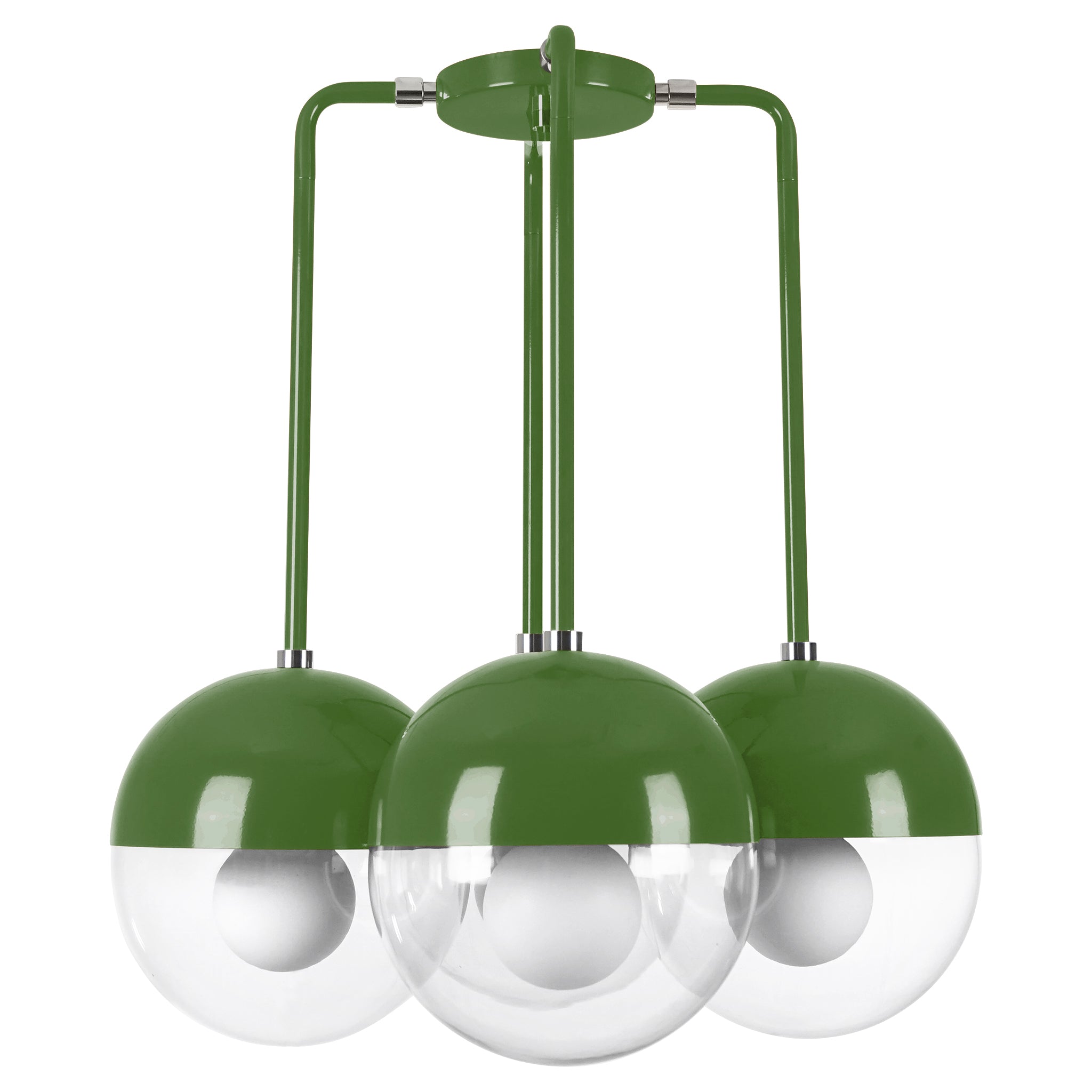 Nickel and lagoon color Tetra chandelier Dutton Brown lighting