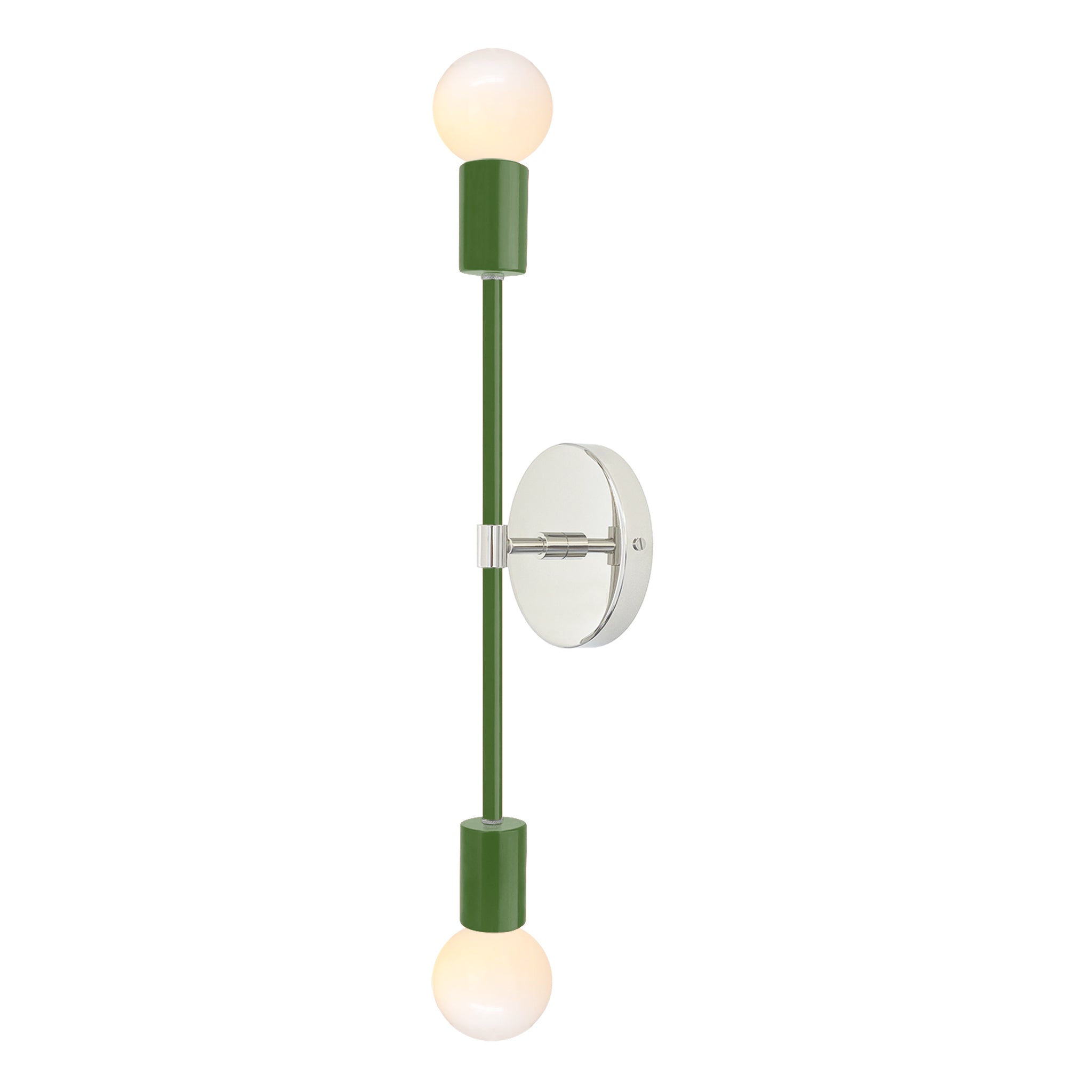 Nickel and lagoon color Scepter sconce 18" Dutton Brown lighting