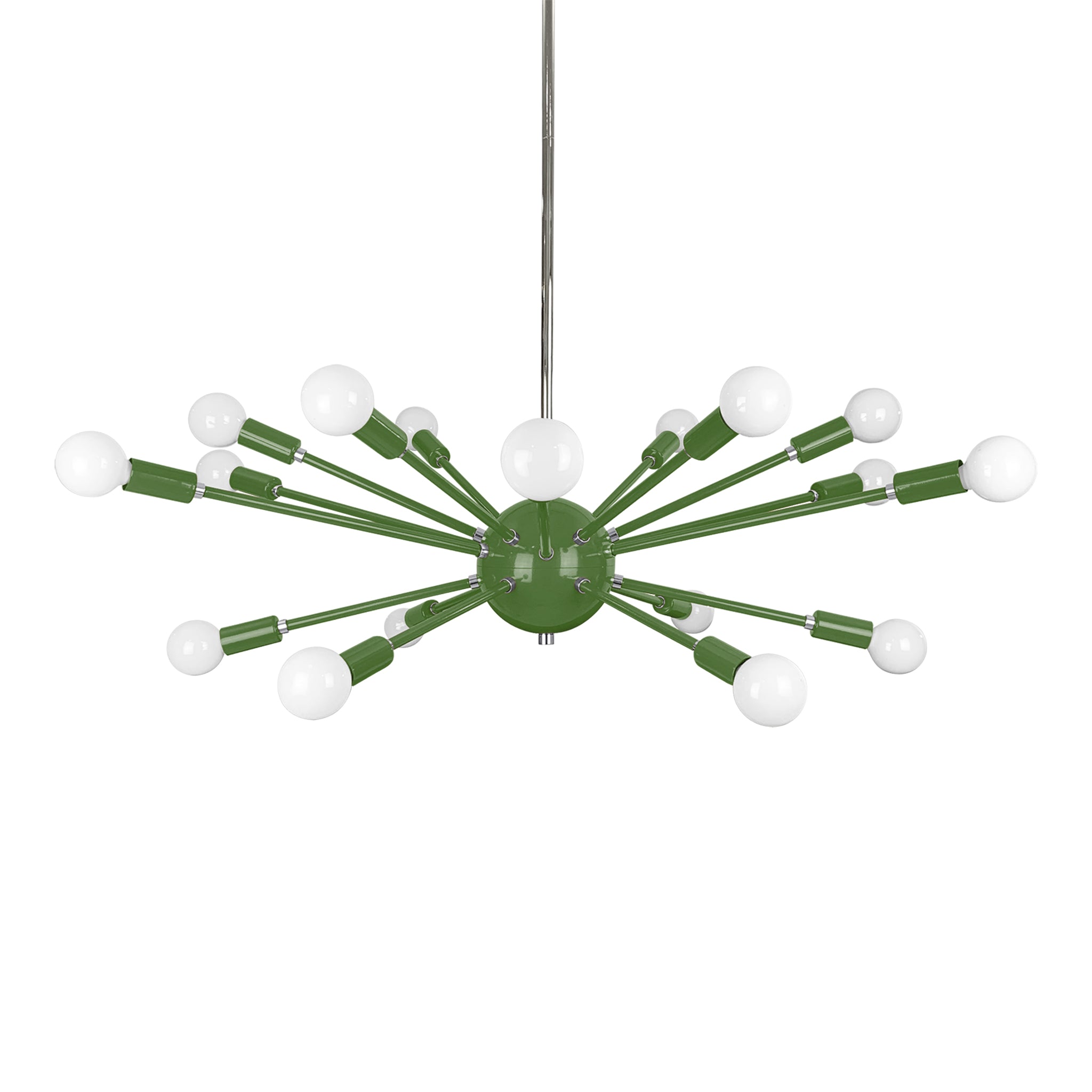 Nickel and lagoon color Elliptical Sputnik chandelier 32" Dutton Brown lighting