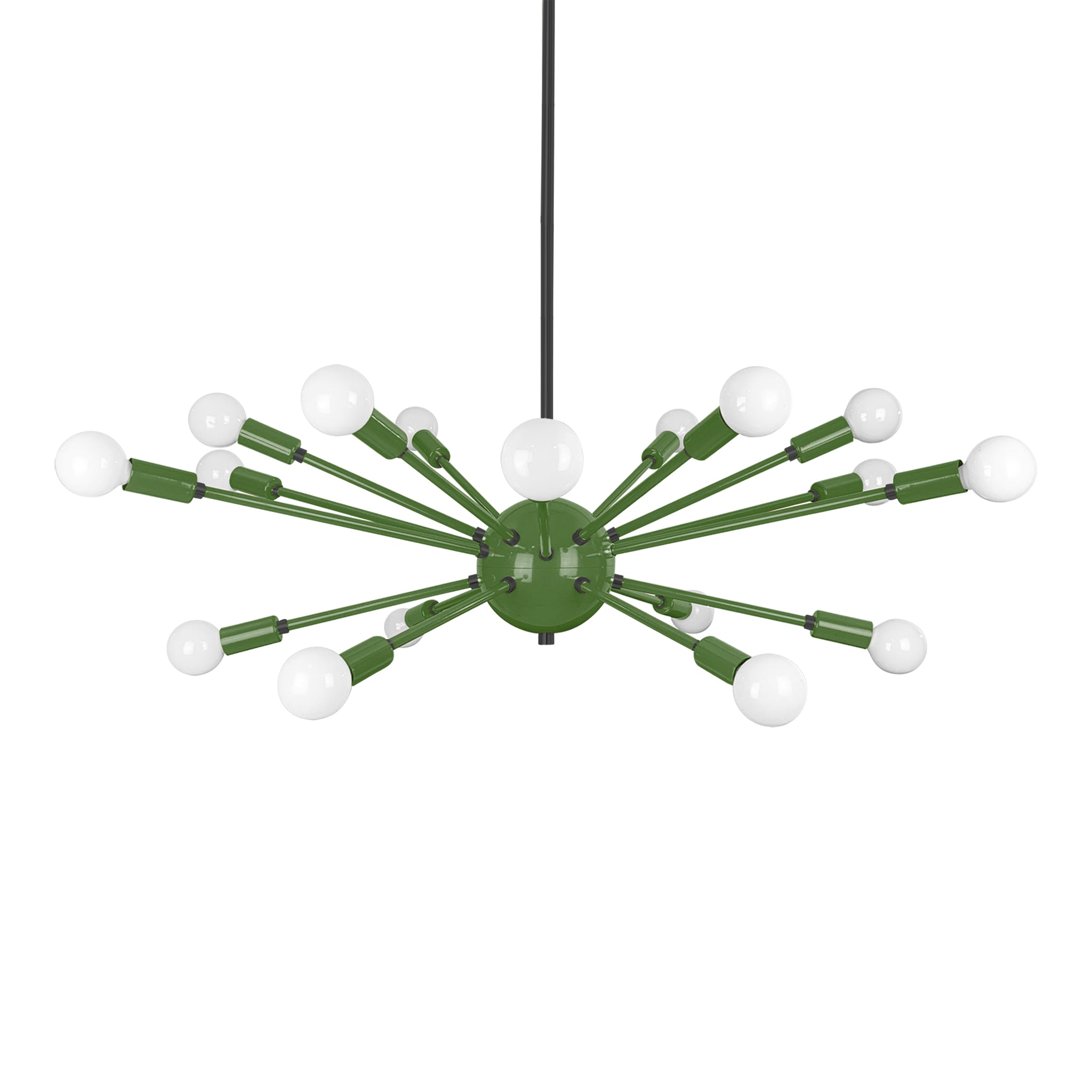 Black and python green color Elliptical Sputnik chandelier 32" Dutton Brown lighting
