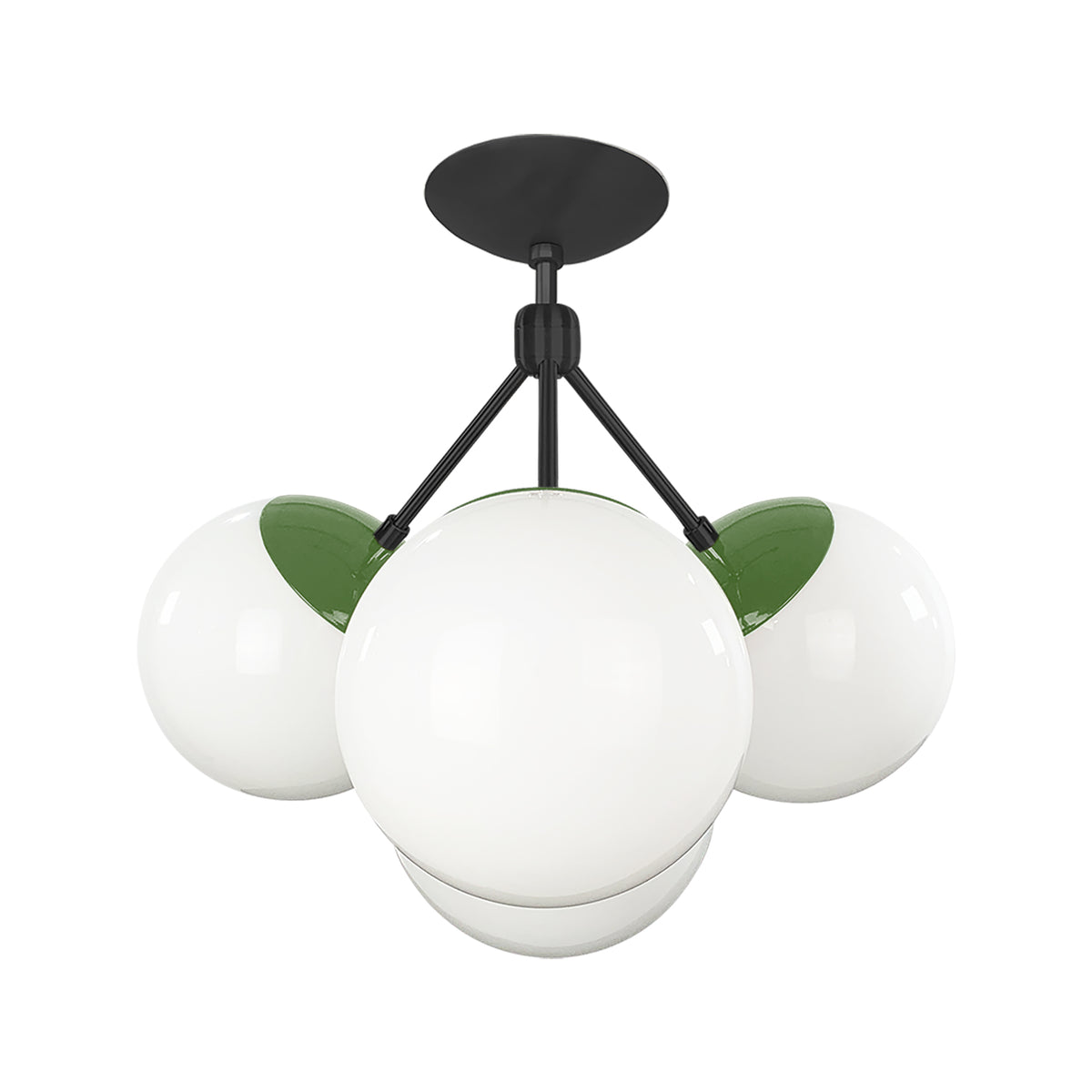 Black and python green color Tetra flush mount Dutton Brown lighting