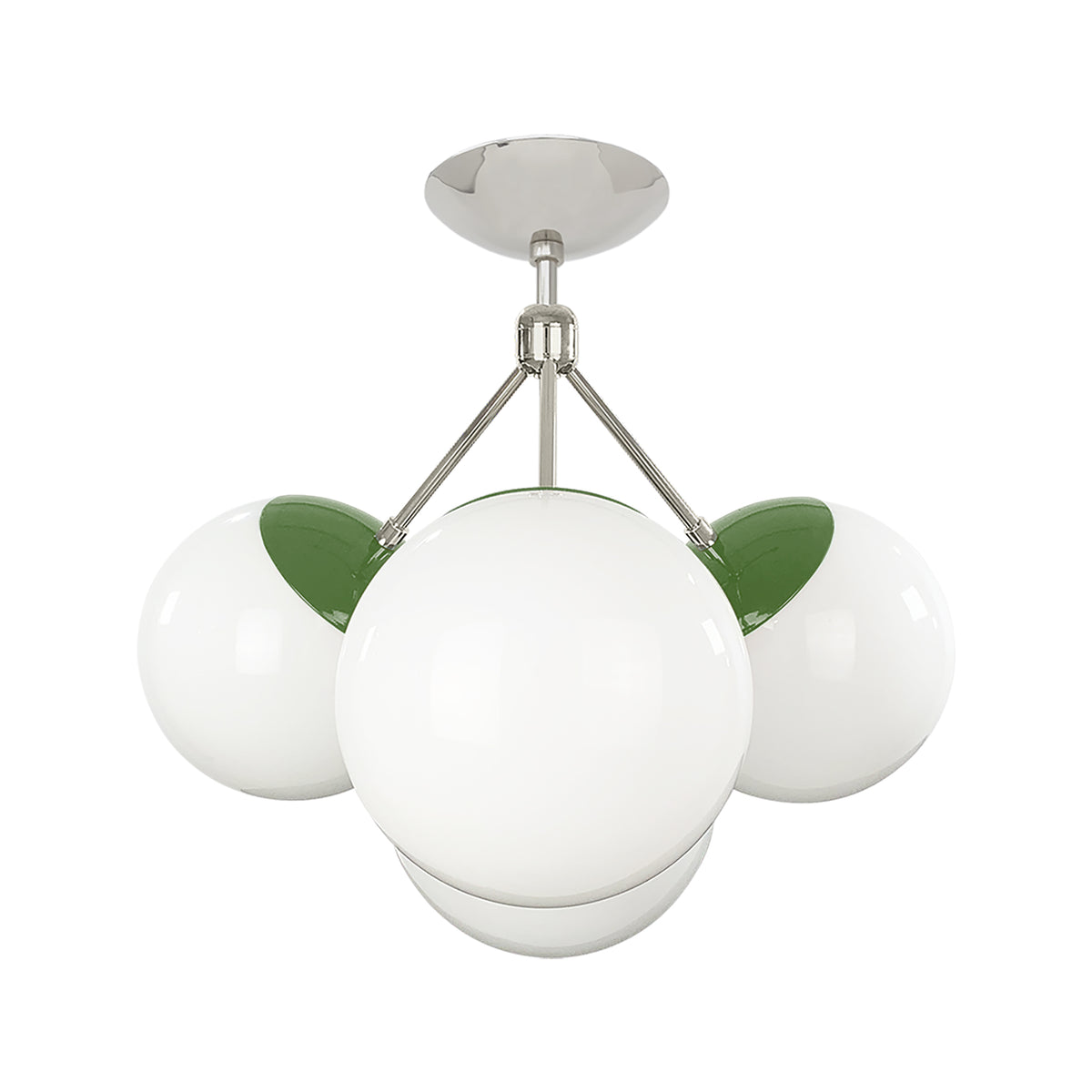 Nickel and python green color Tetra flush mount Dutton Brown lighting